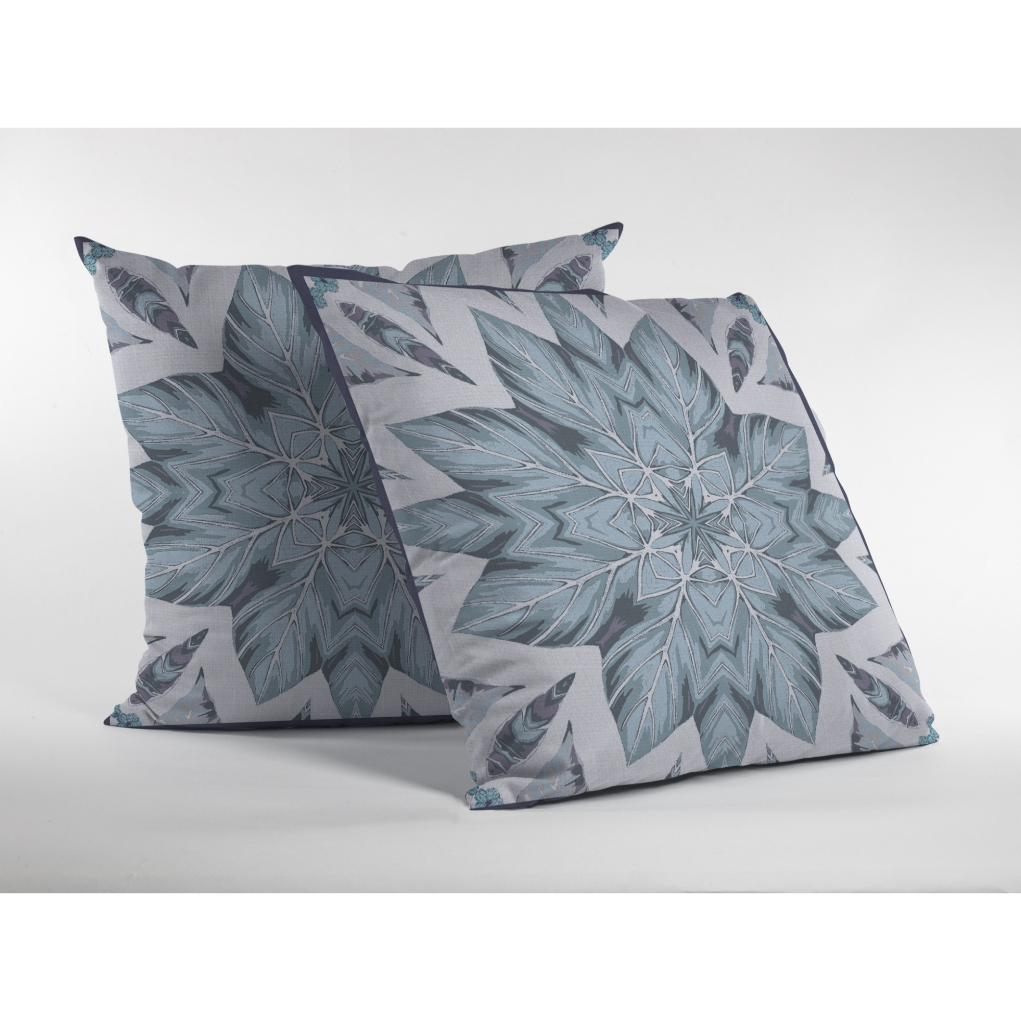 Space Forest Suede Blown and Closed Pillow Blue