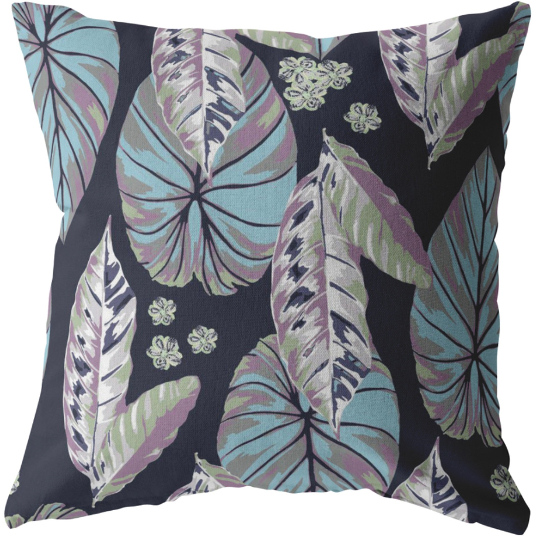 Tropics Suede Blown and Closed Pillow Light Blue and Purple