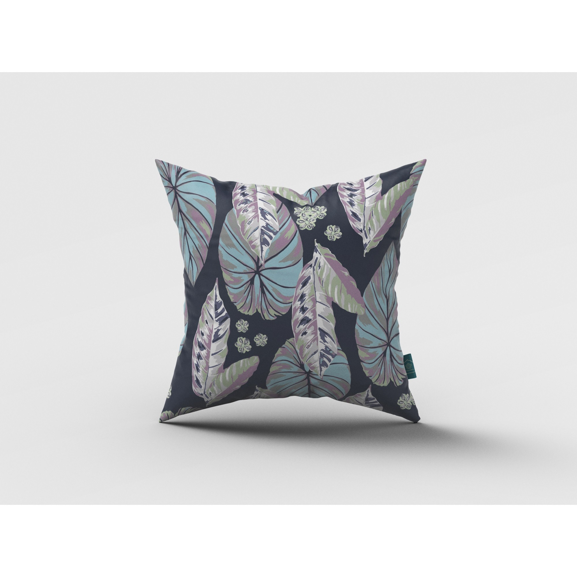 Tropics Suede Blown and Closed Pillow Light Blue and Purple
