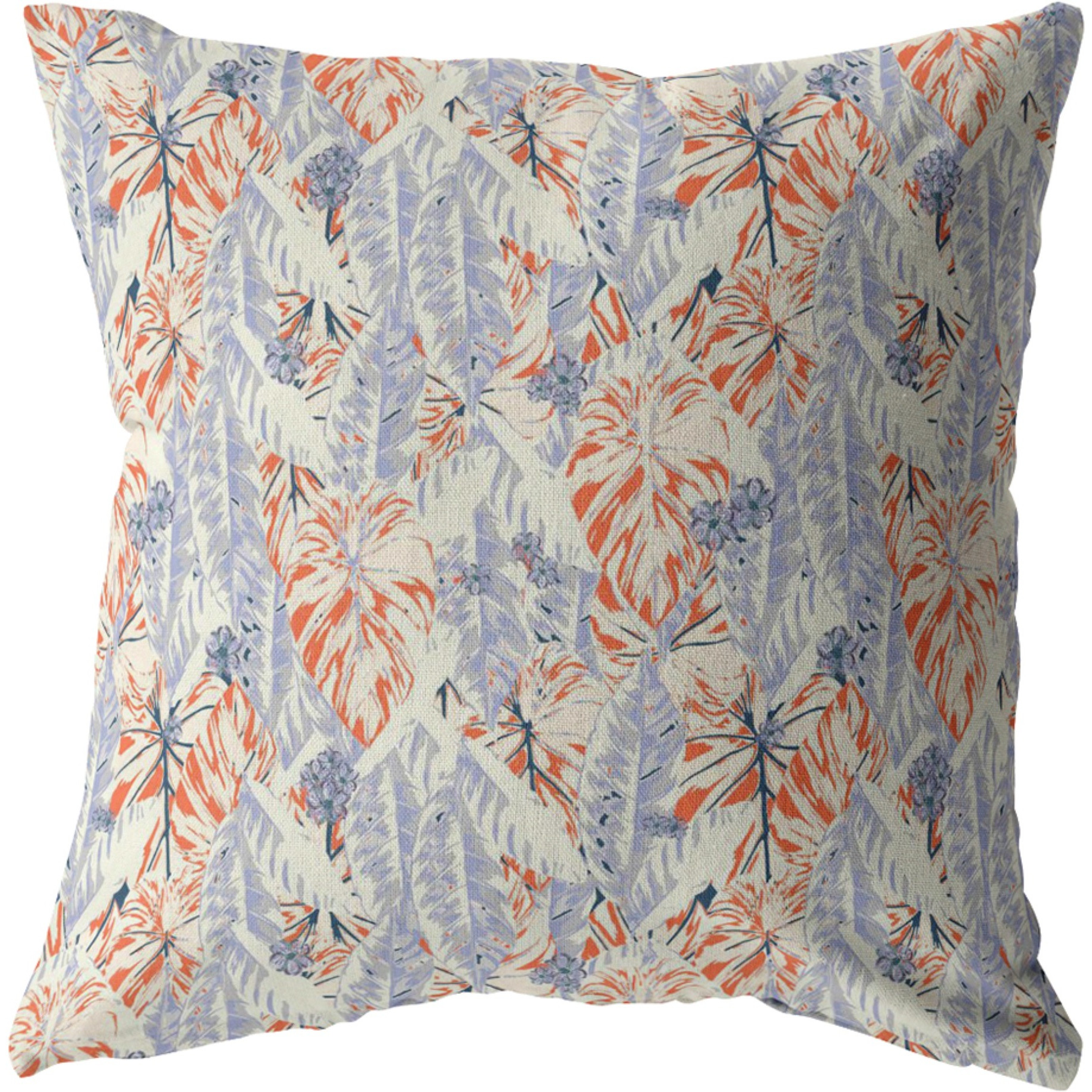 Sleepy Tropics Suede Blown and Closed Pillow Orange