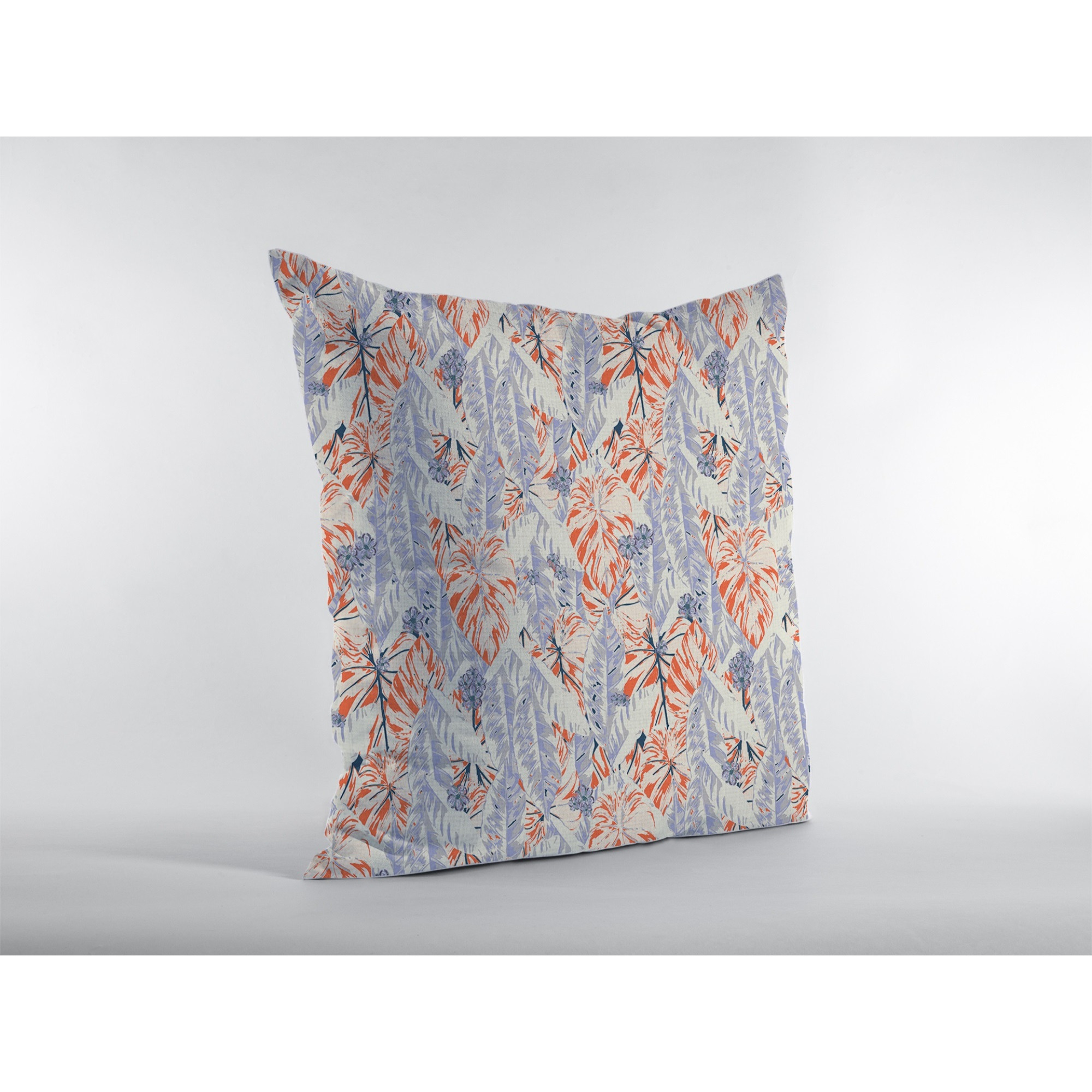 Sleepy Tropics Suede Blown and Closed Pillow Orange