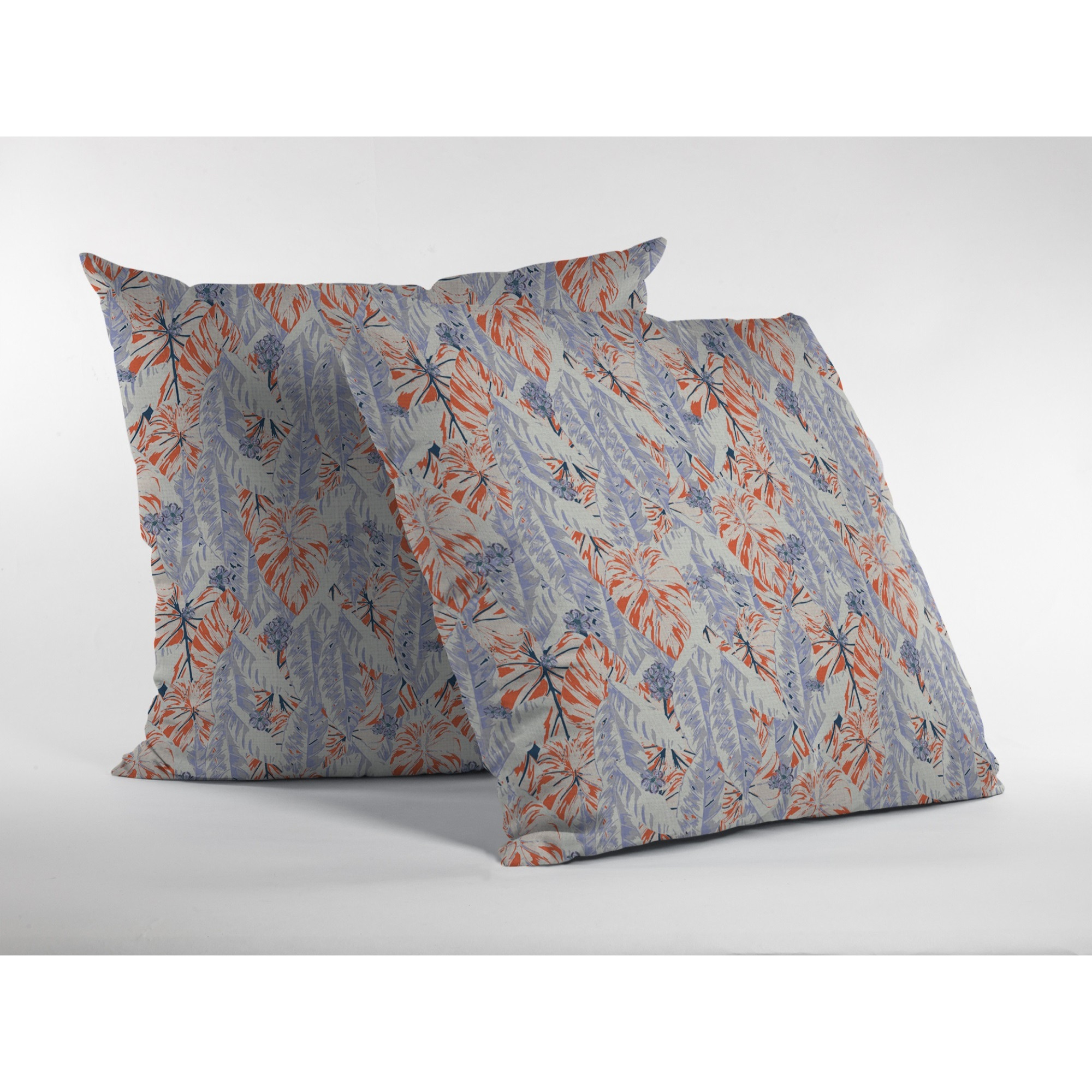 Sleepy Tropics Suede Blown and Closed Pillow Orange