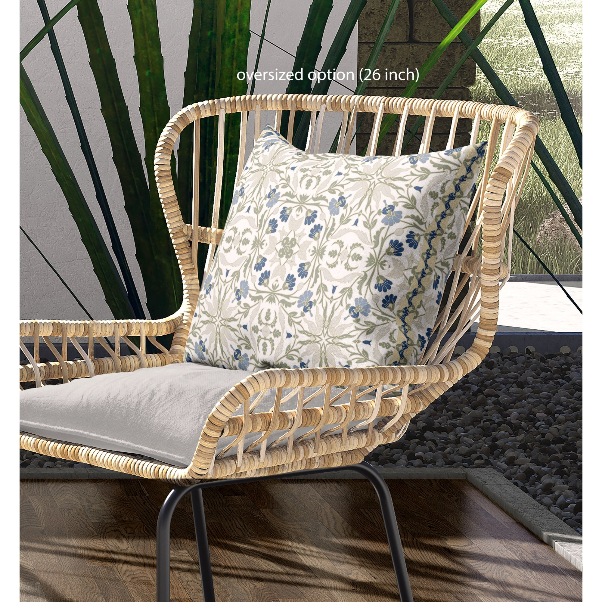 Jahan Paisley Broadcloth Indoor Outdoor Blown and Closed Pillow by Amrita Sen in White Green Red