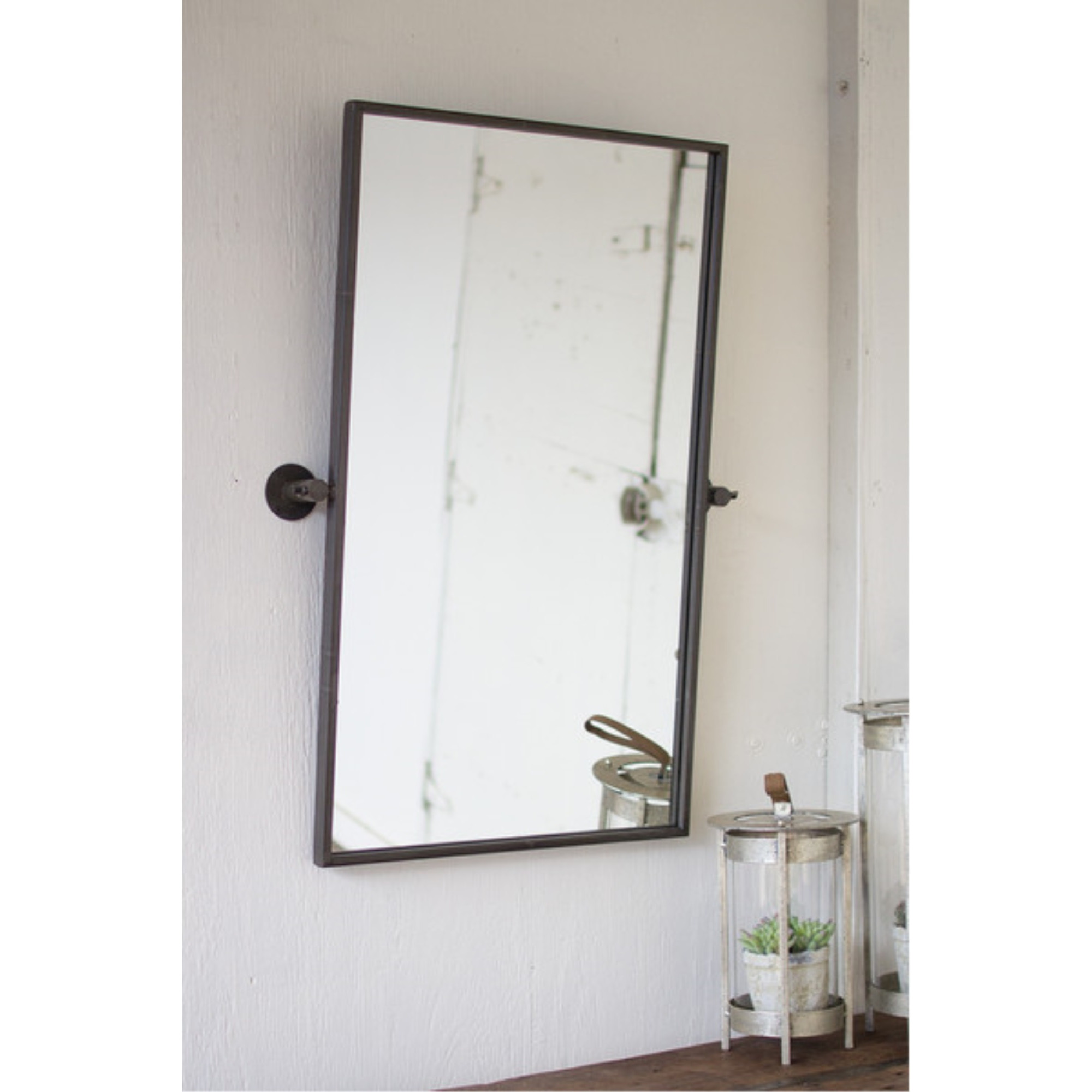 ADJUSTABLE METAL WALL MIRROR