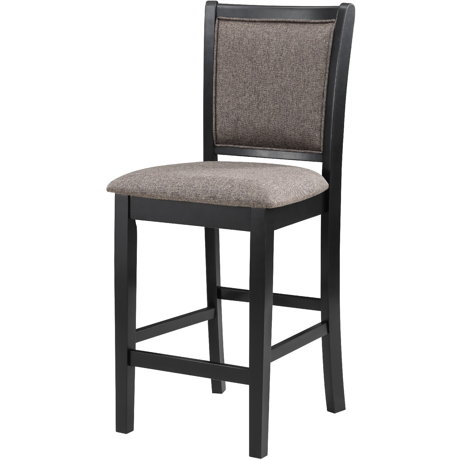 Jeremy 42 Inch 5 Piece Round Counter Table Set with Fabric Seat, Brown and Black