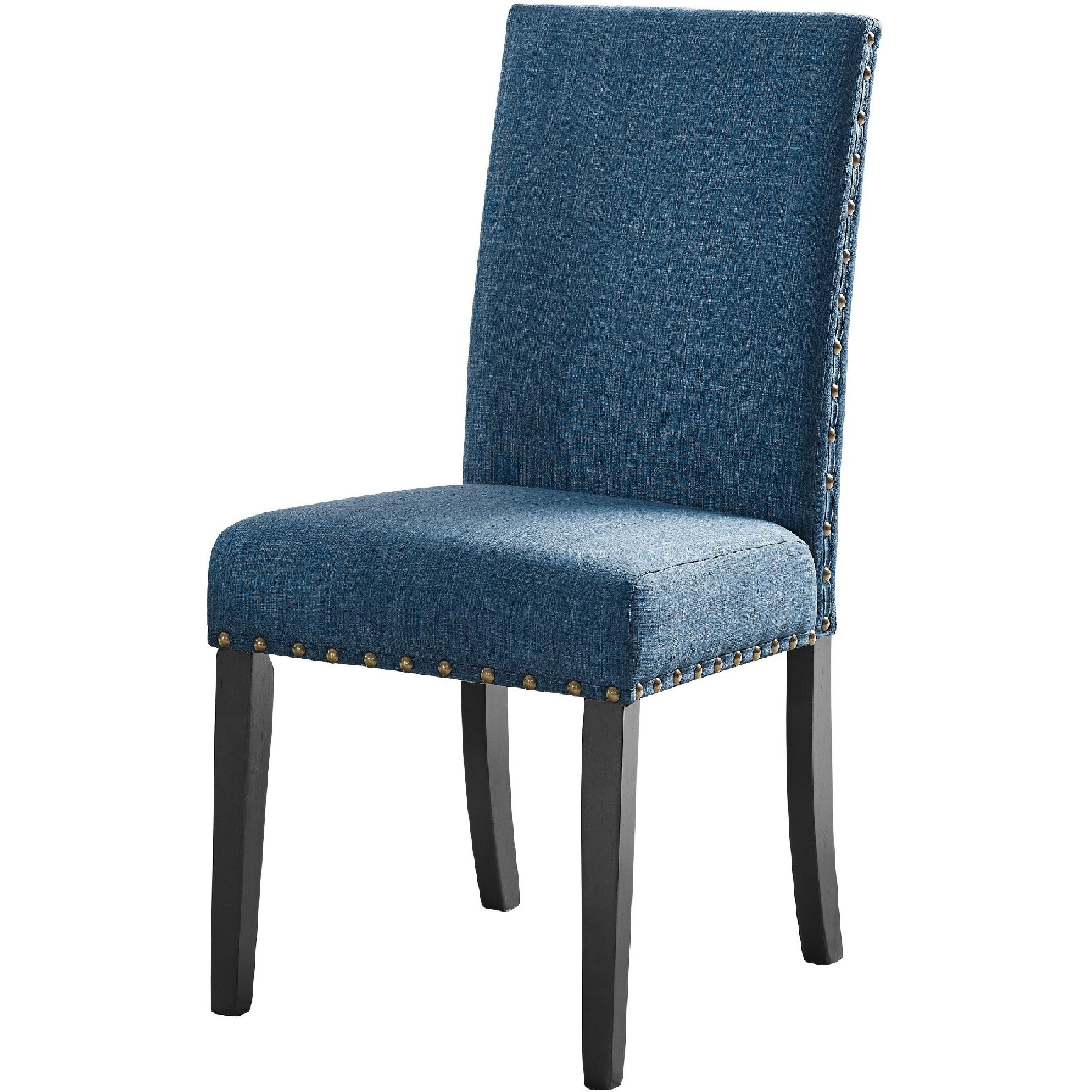 38 Inch Dining Chair with Nailhead Trim, Set of 2, Blue