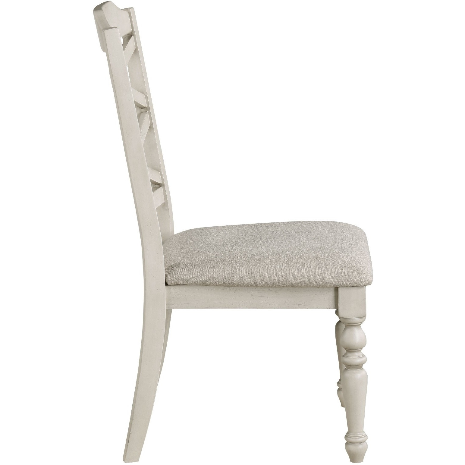 Katherine 38 Inch Side Chair with Fabric Seat, Set of 2, White