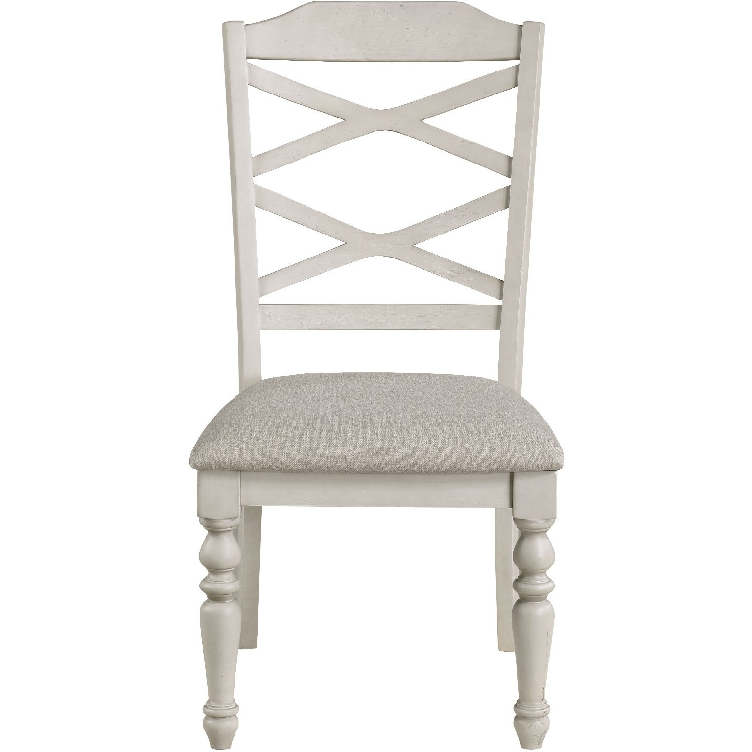 Katherine 38 Inch Side Chair with Fabric Seat, Set of 2, White
