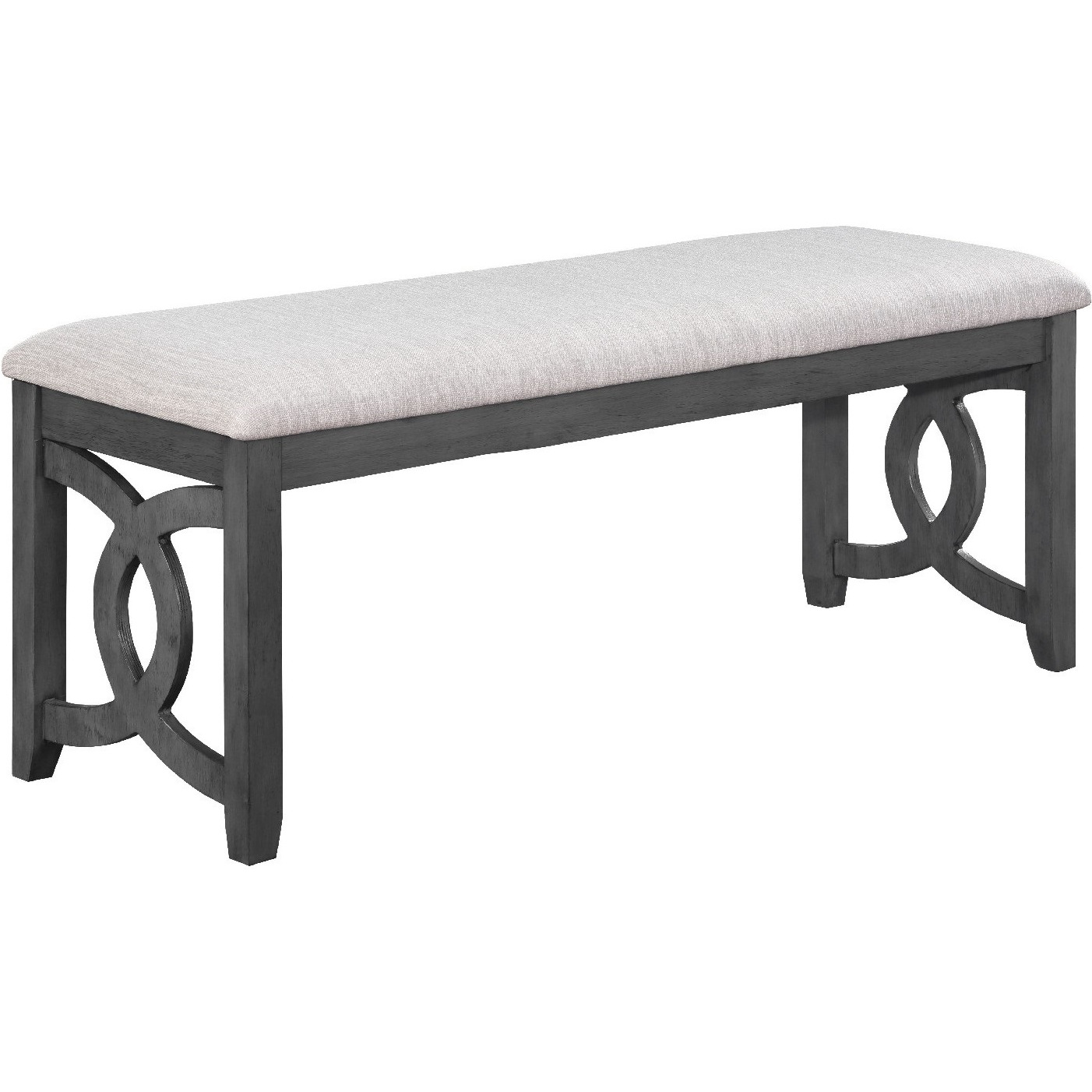 Gary 46 Inch Wood Bench, Fabric Seat, Ebony Brown