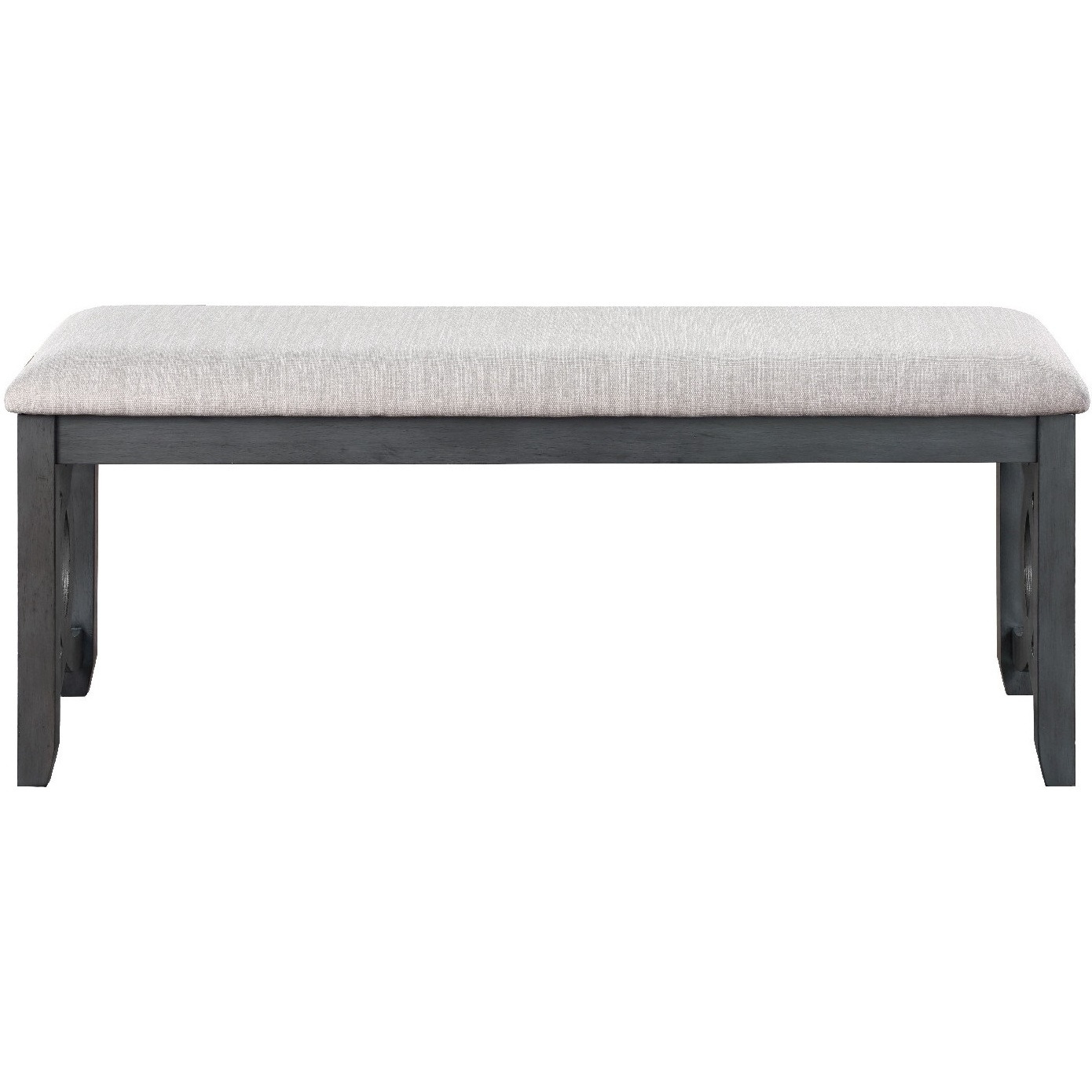 Gary 46 Inch Wood Bench, Fabric Seat, Ebony Brown