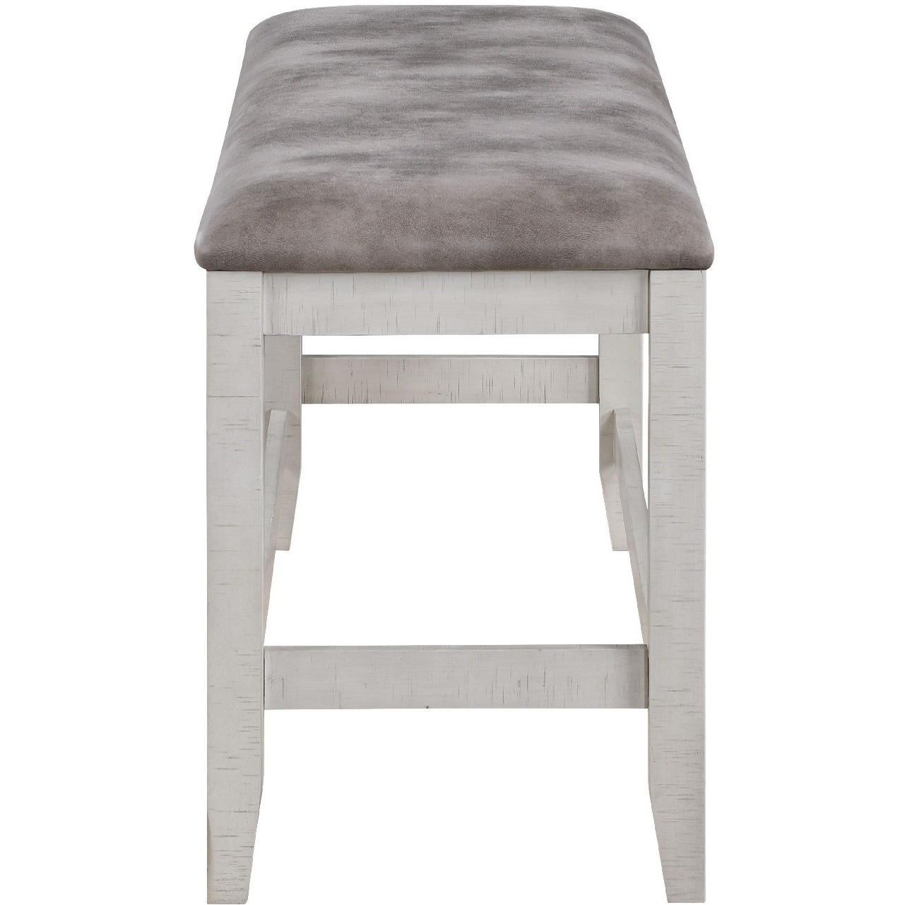 Jay 54 Inch Fabric Upholstered Counter Height Bench, White