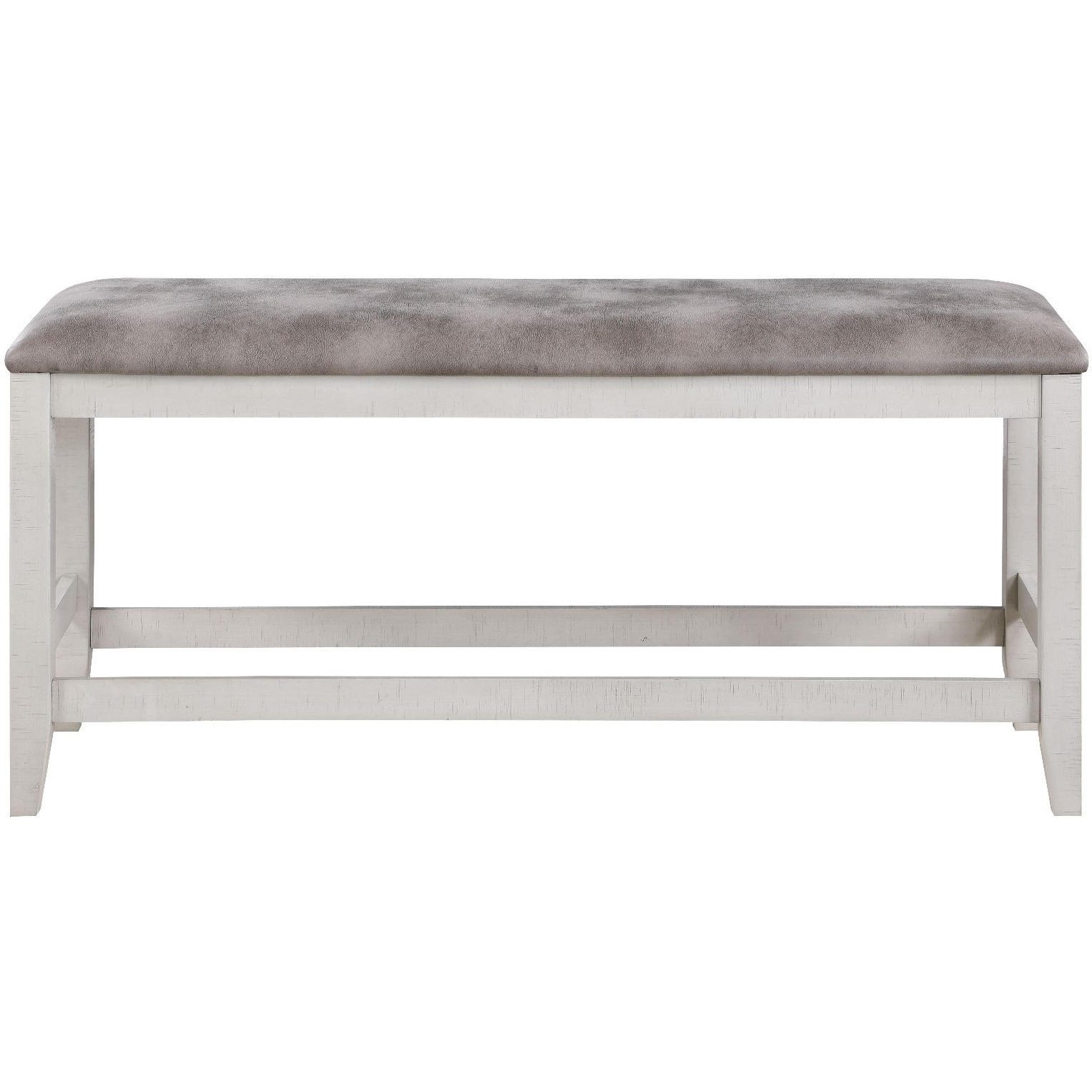 Jay 54 Inch Fabric Upholstered Counter Height Bench, White