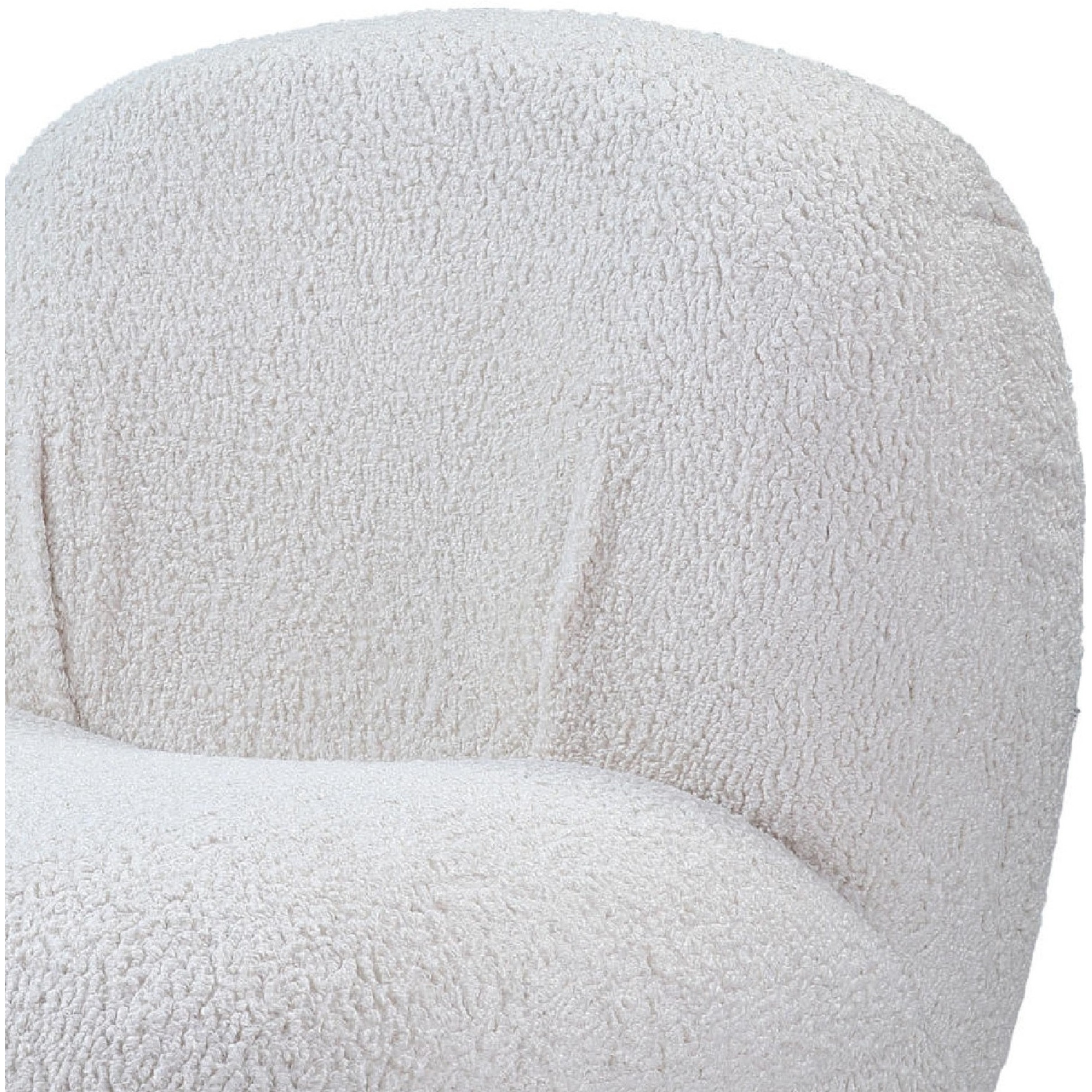 27 Inch Teddy Sherpa Fabric Curved Accent Chair, Swivel Function, White