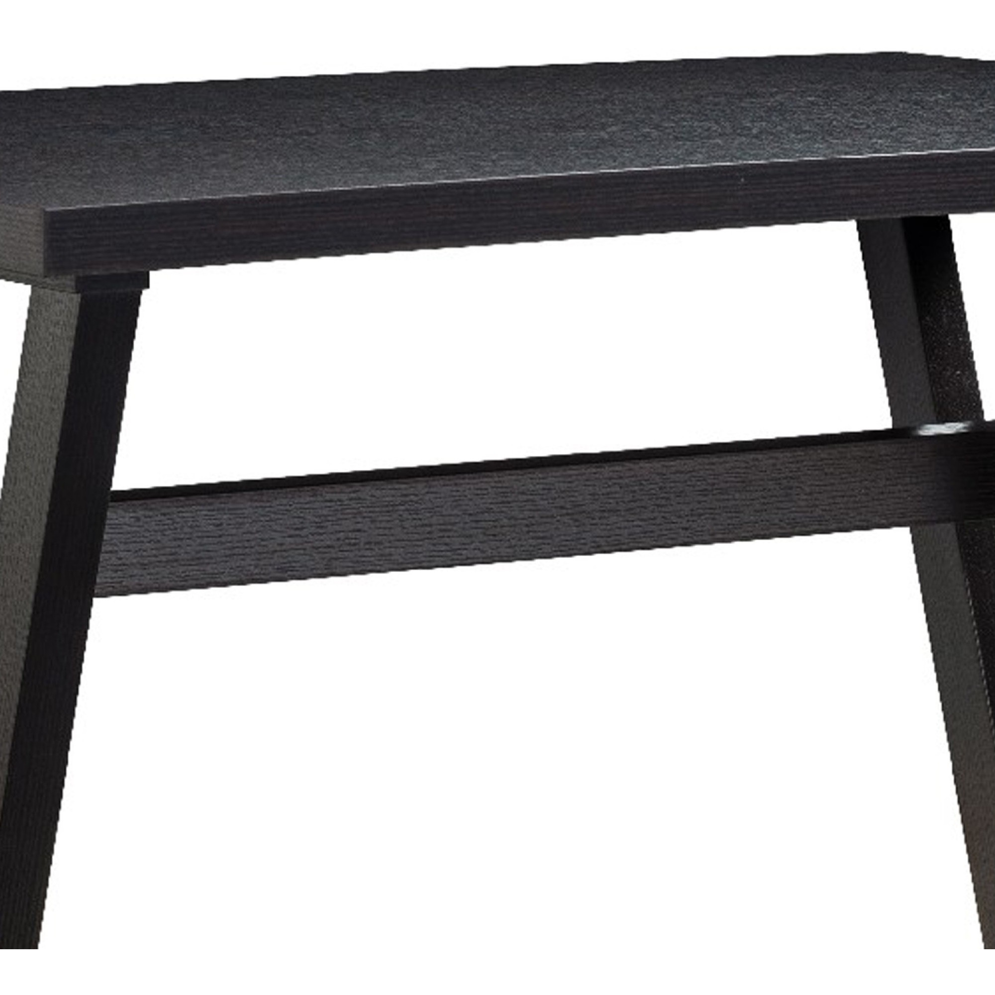47 Inch Ethan Collection Wood Dining Table, V Shaped Legs, Trestle, Dark Brown