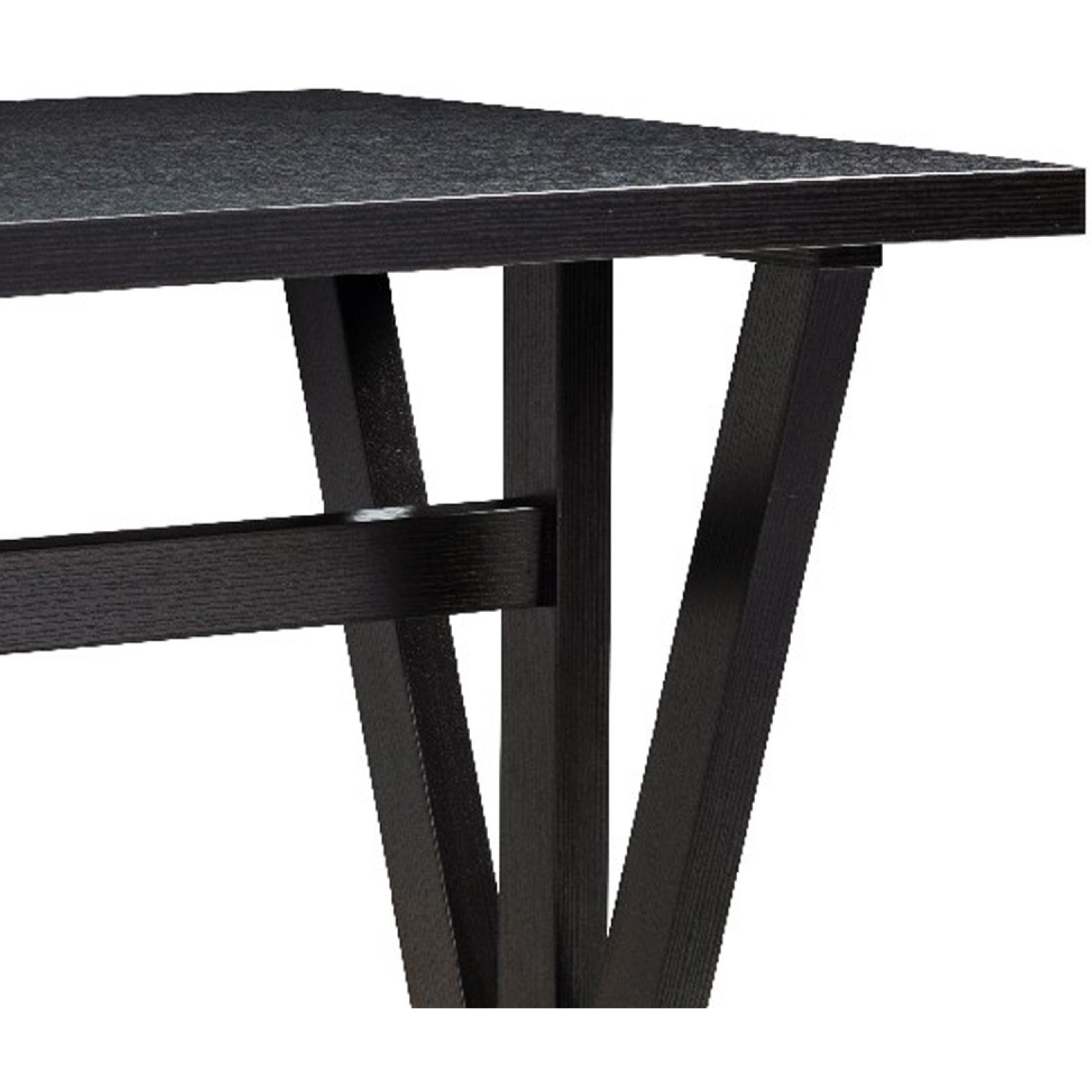 47 Inch Ethan Collection Wood Dining Table, V Shaped Legs, Trestle, Dark Brown