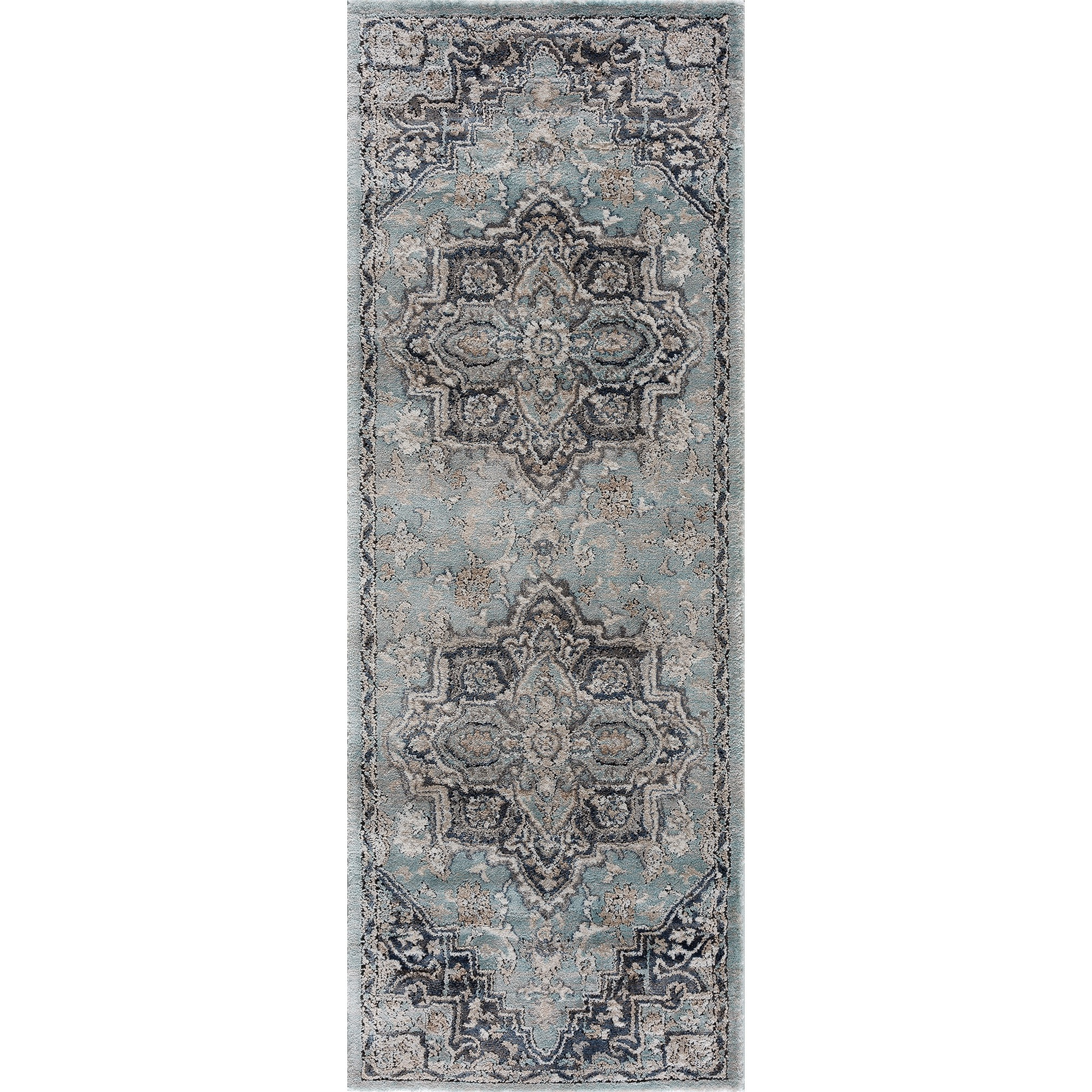United Weavers Portsmouth Ancient Land  Blue Runner Rug 2'7" x 7'2"