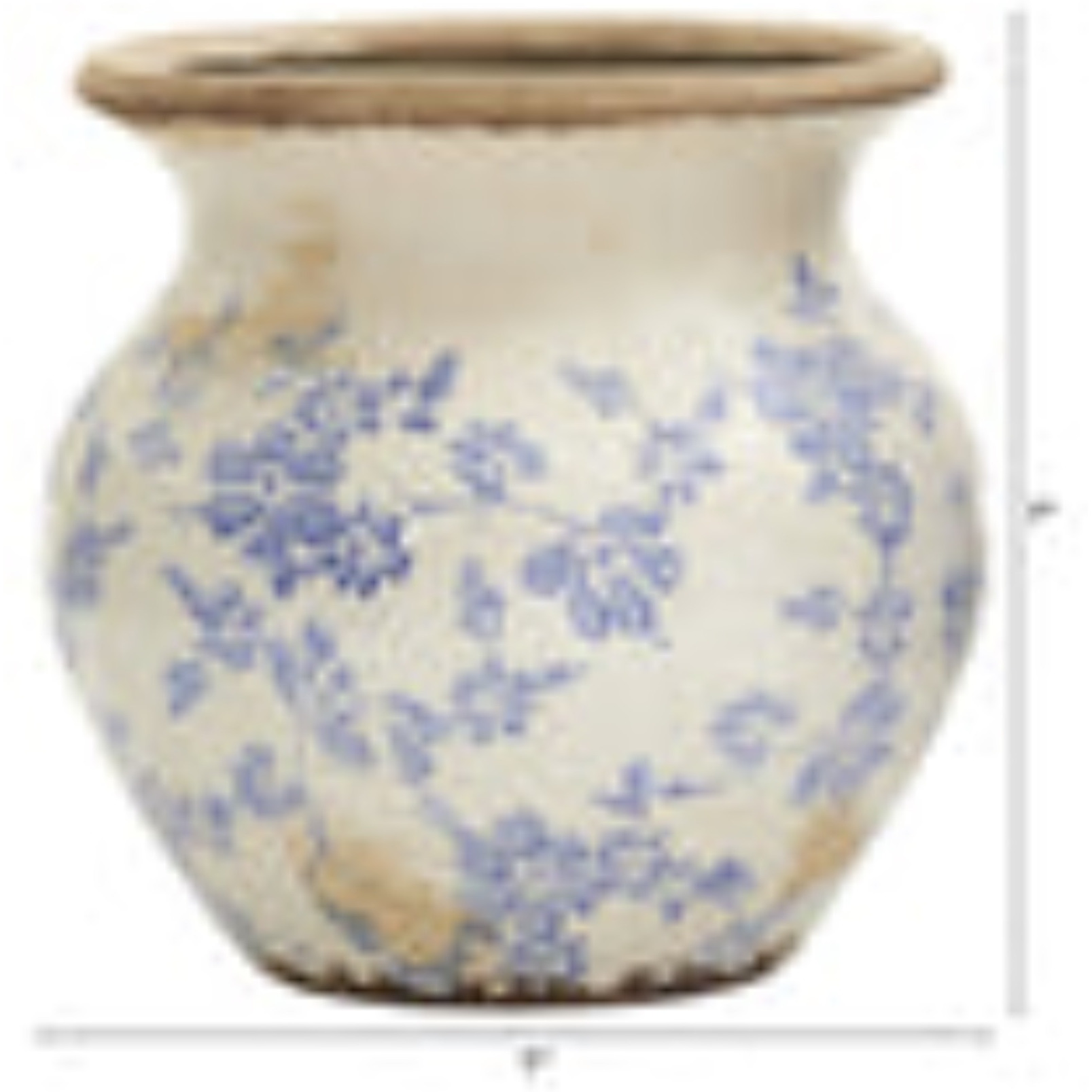 7 Tuscan Ceramic Blue Scroll Urn Vase