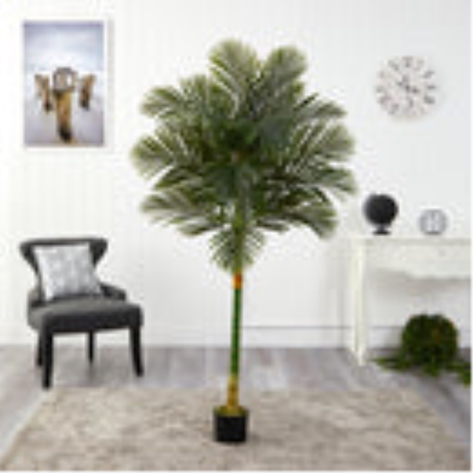 6 Single Stalk Golden Cane Artificial Palm Tree