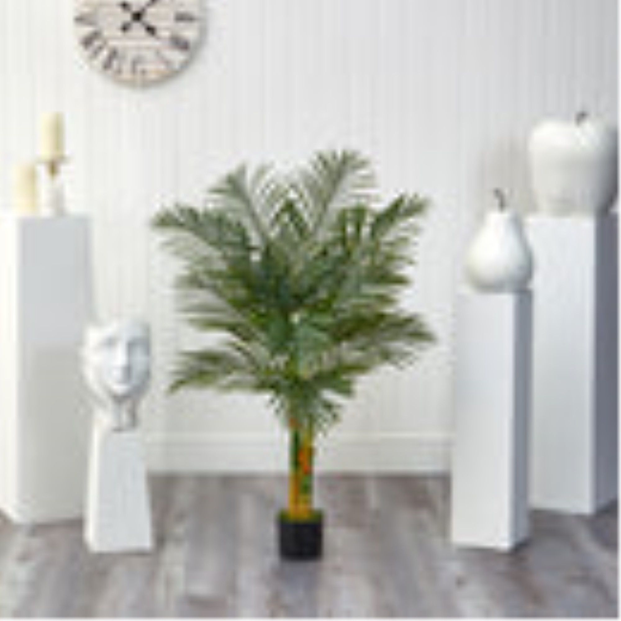 4 Double Stalk Golden Cane Artificial Palm Tree