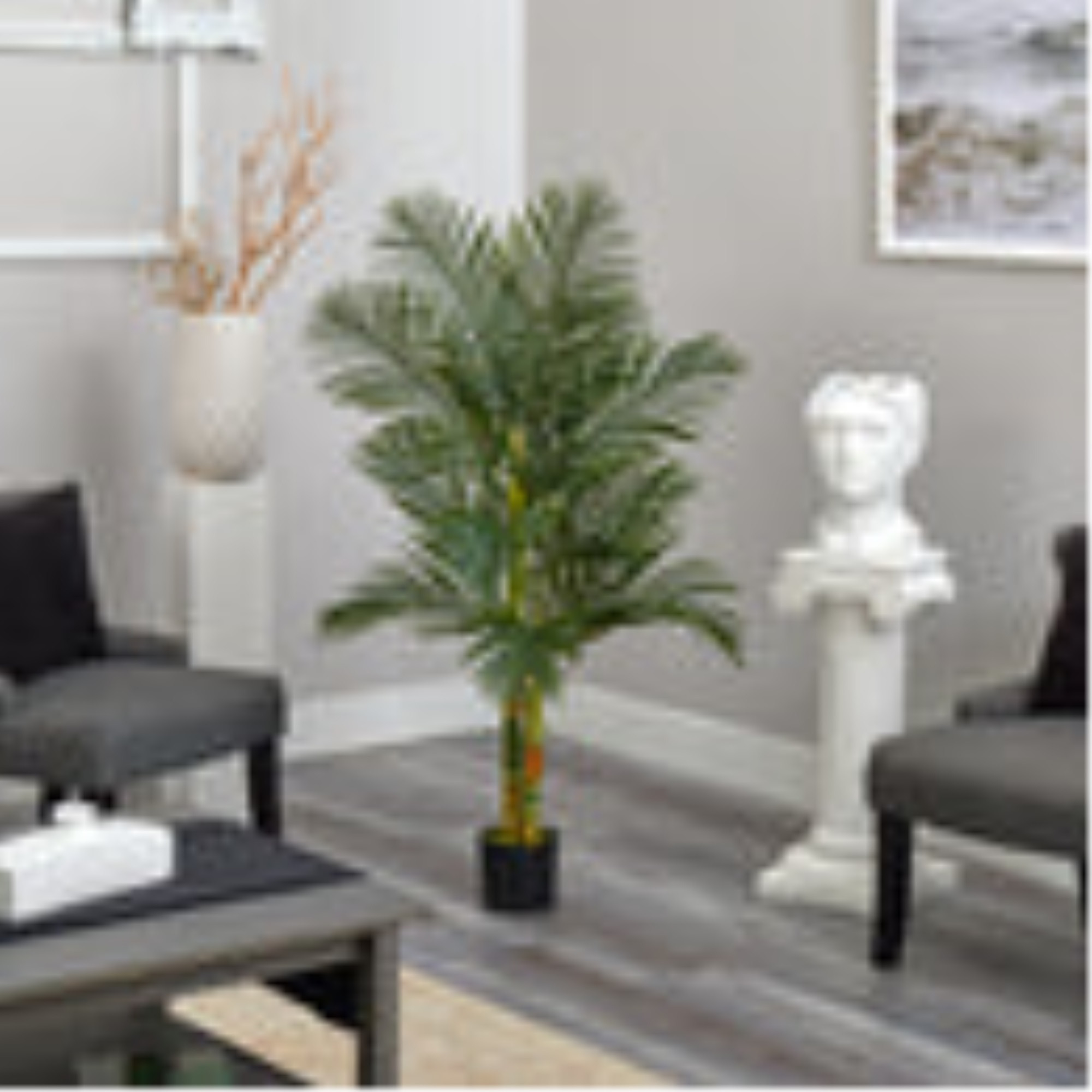 5 Double Stalk Golden Cane Artificial Palm Tree