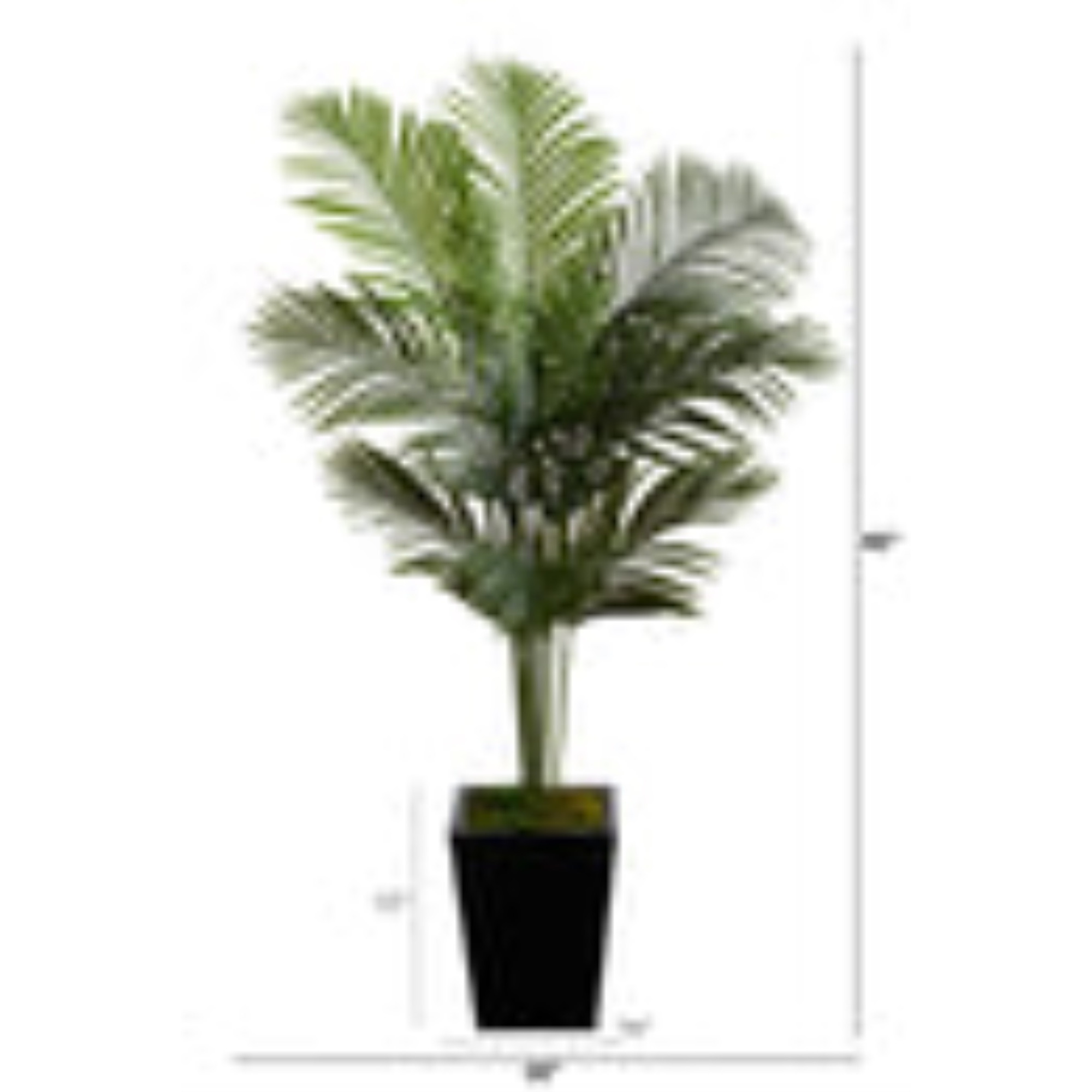 5 Paradise Palm Artificial Tree in Black Metal Planter