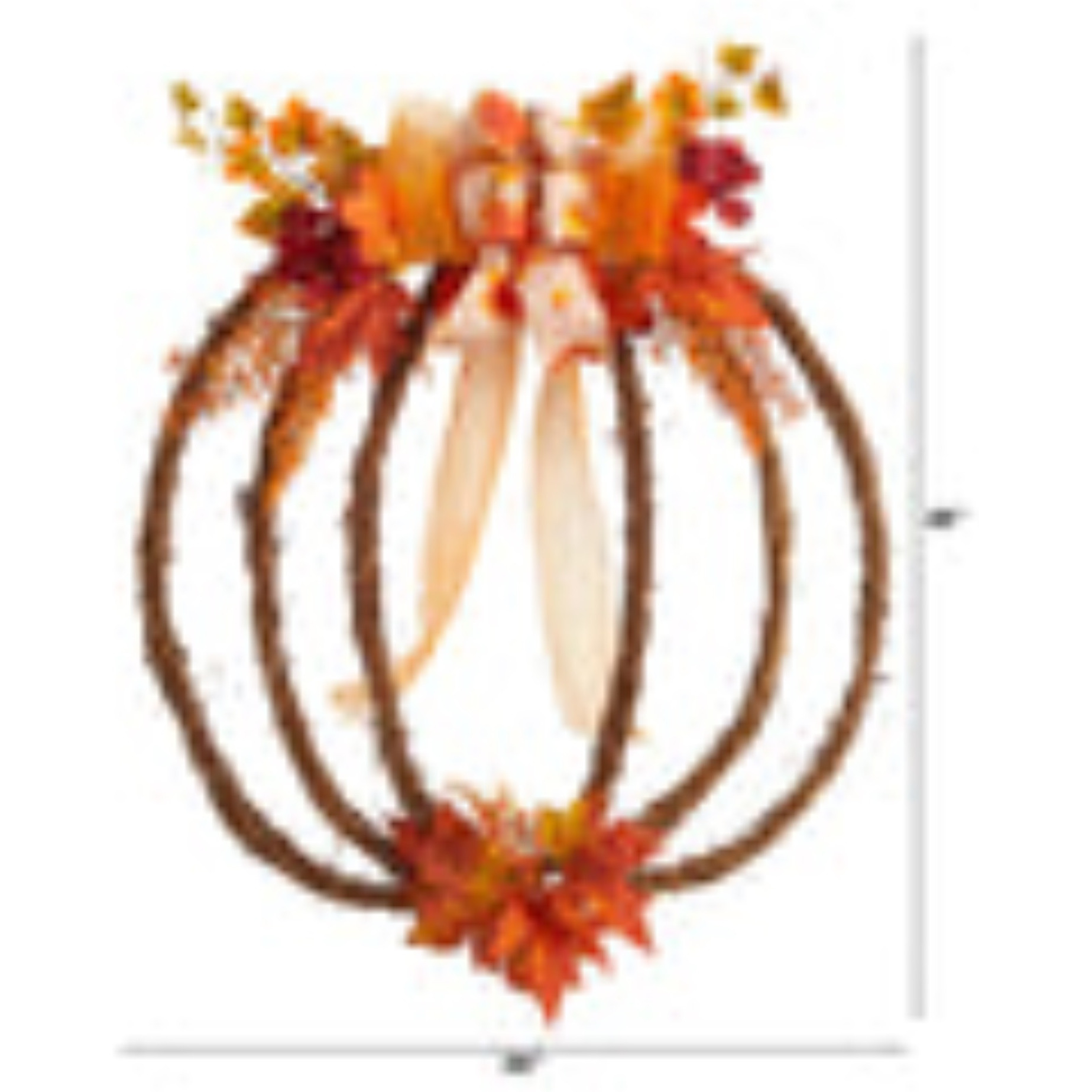 26 Autumn Pumpkin Artificial Vine Fall Wreath
