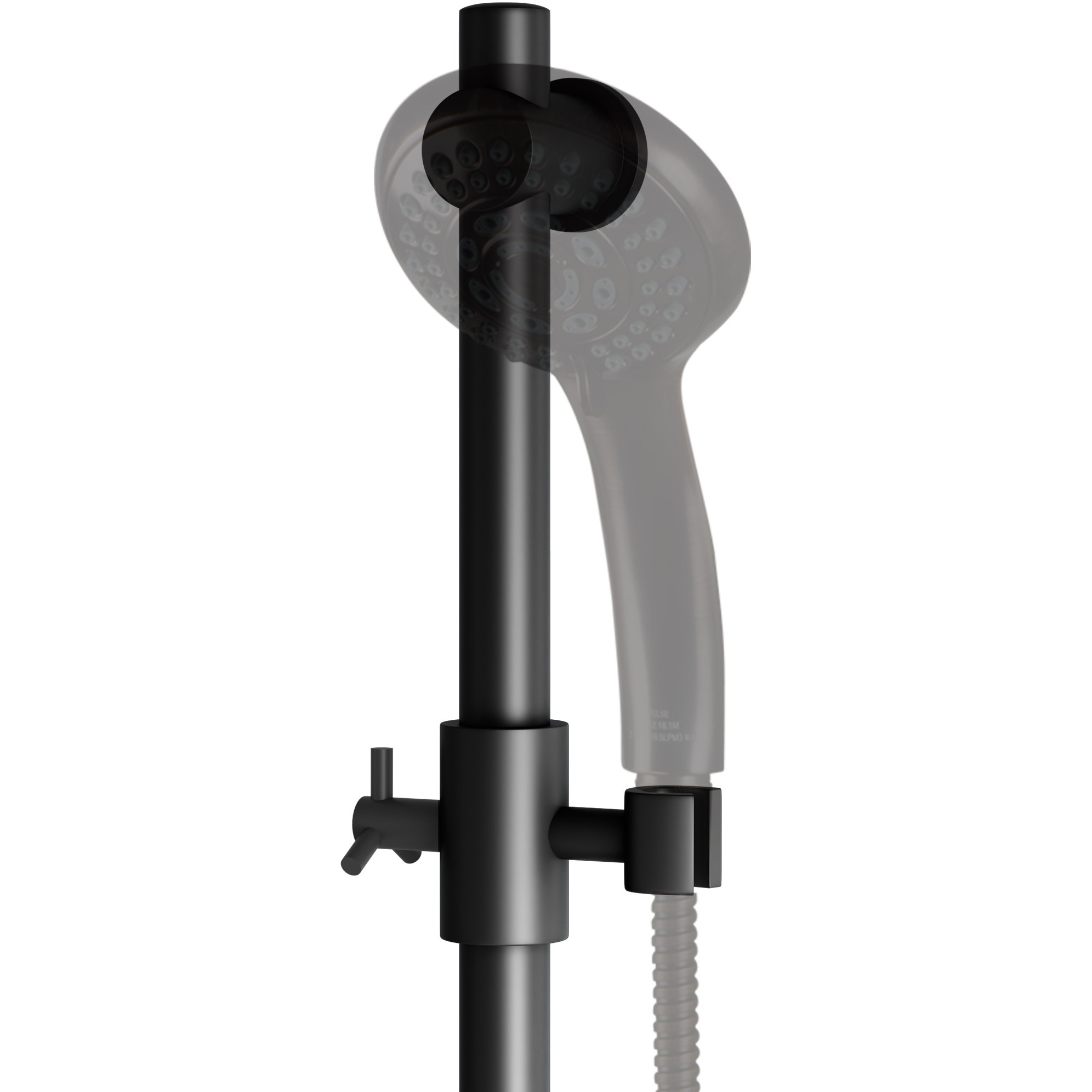 PULSE ShowerSpas Matte Black Adjustable Slide Bar Shower Panel Accessory