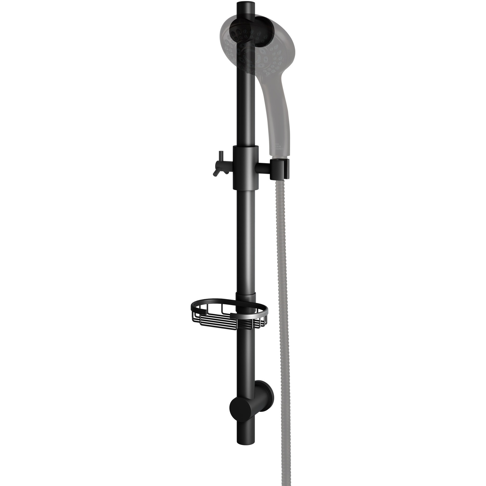 PULSE ShowerSpas Matte Black Adjustable Slide Bar Shower Panel Accessory