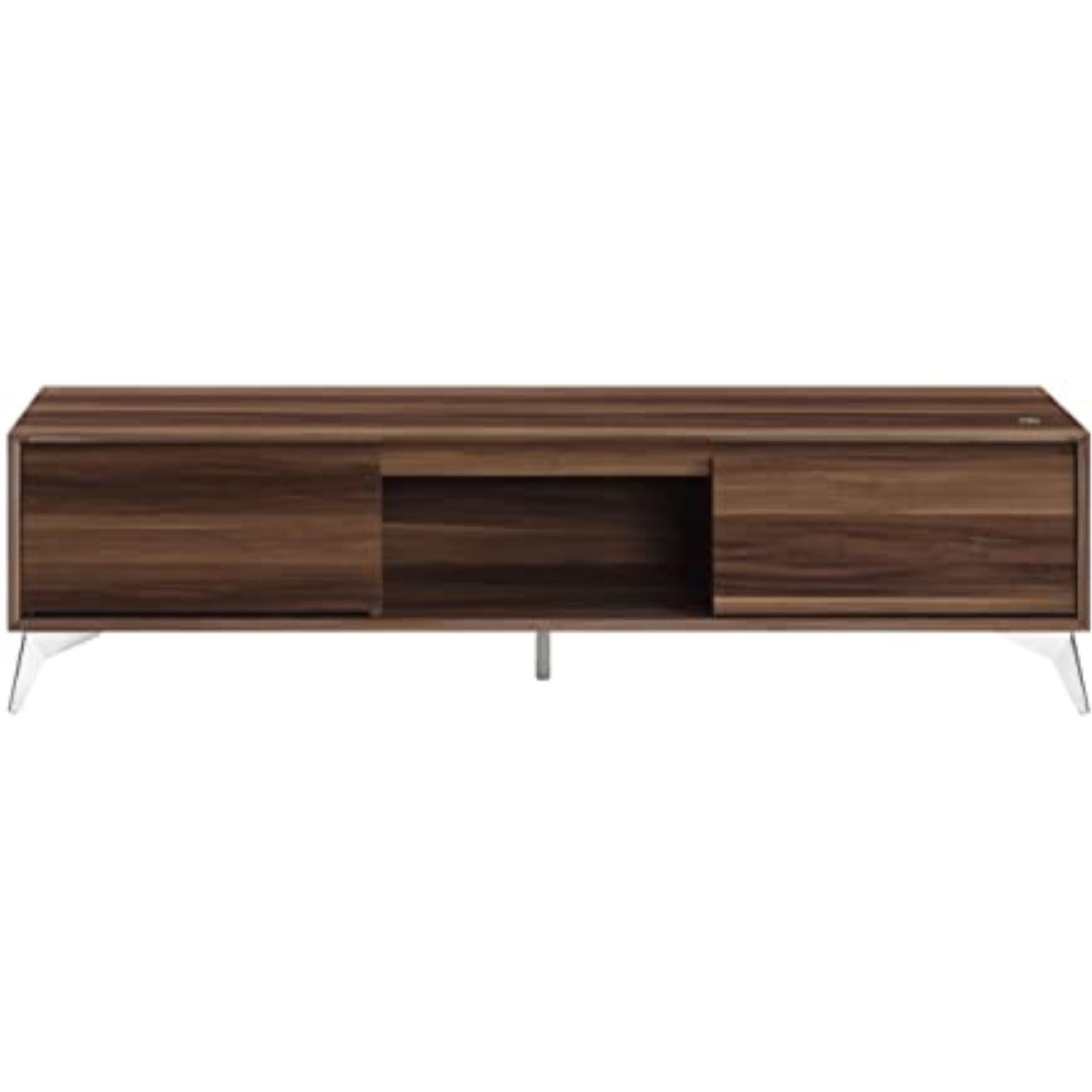91997 - TV stand , LED, Walnut & Chrome Finish - Raceloma