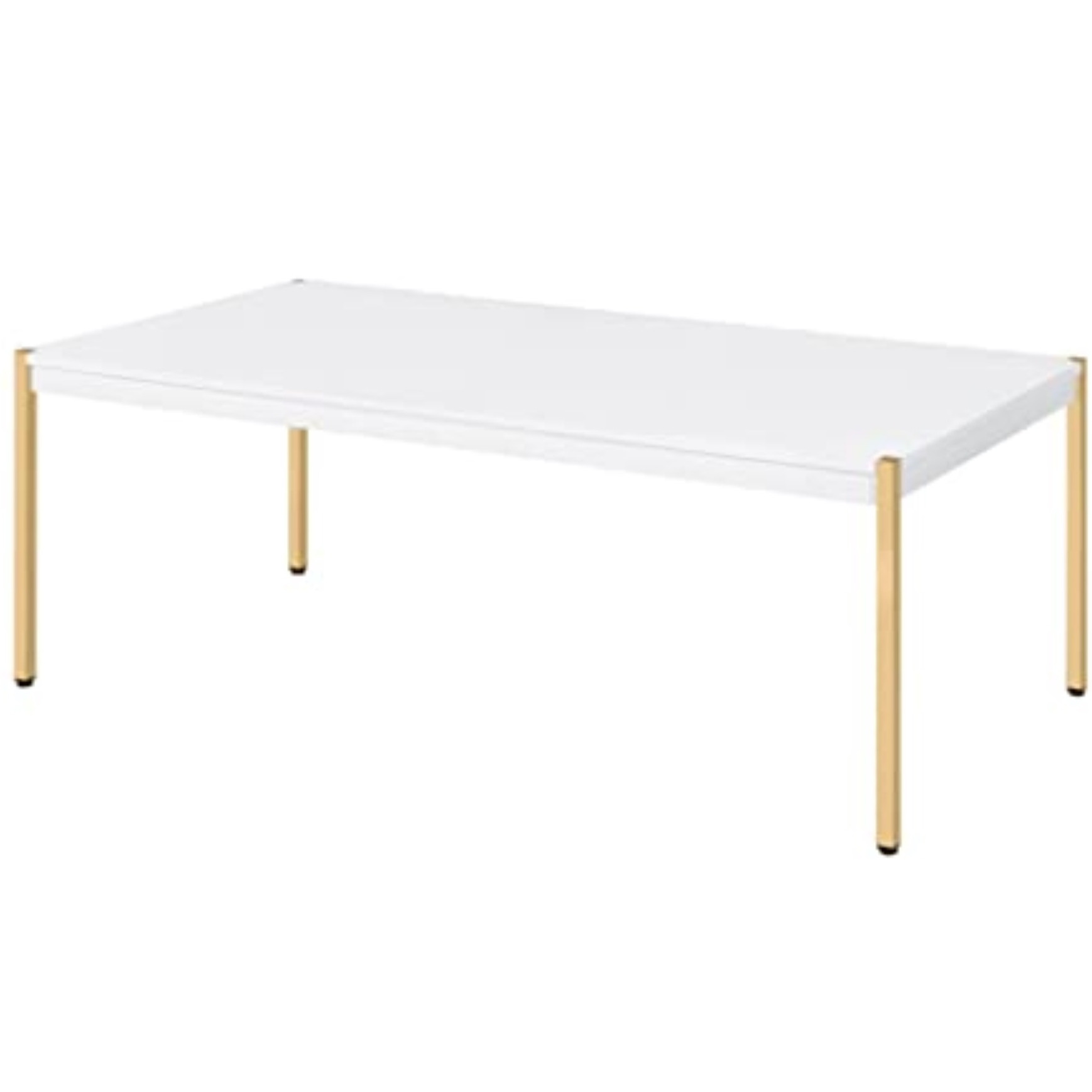 LV00034 - Coffee Table, White & Gold Finish - Otrac