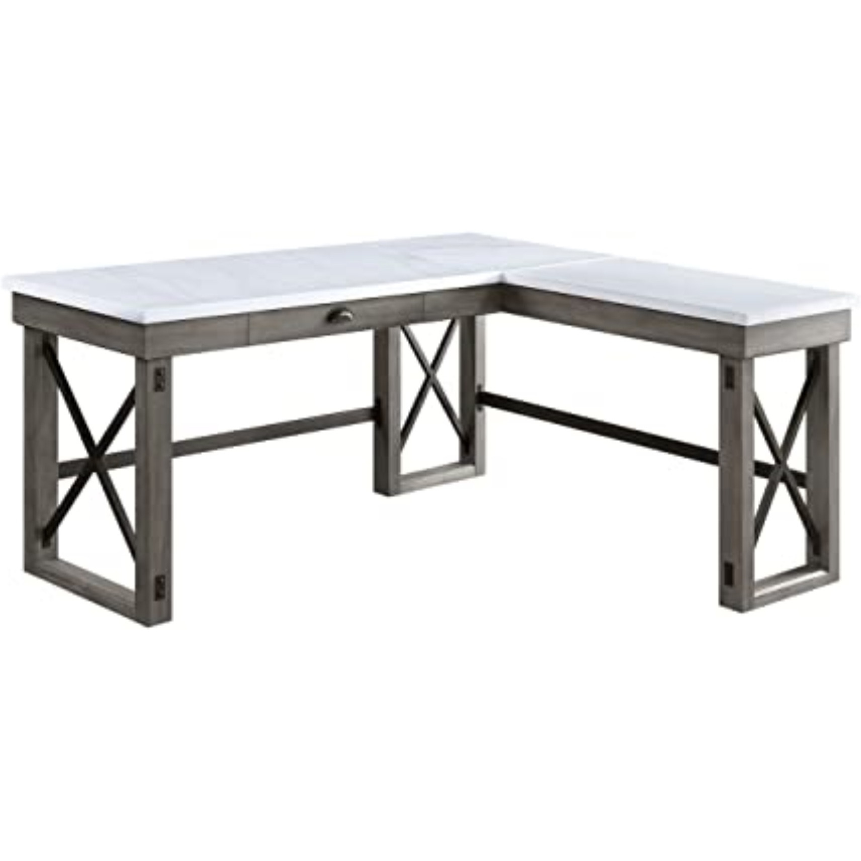 OF00056 - Writing Desk w/Lift Top, Marble Top Top & Weathered Gray Finish - Talmar