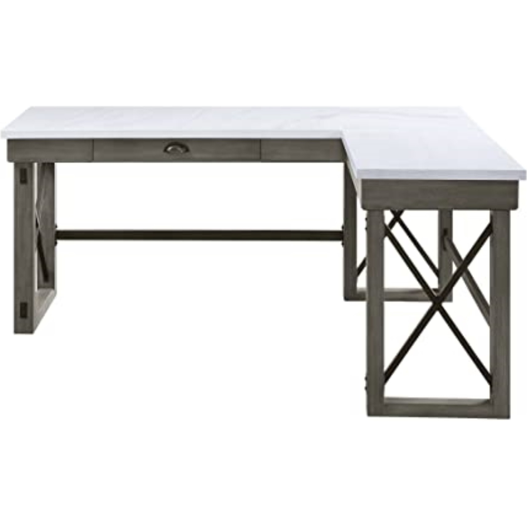 OF00056 - Writing Desk w/Lift Top, Marble Top Top & Weathered Gray Finish - Talmar