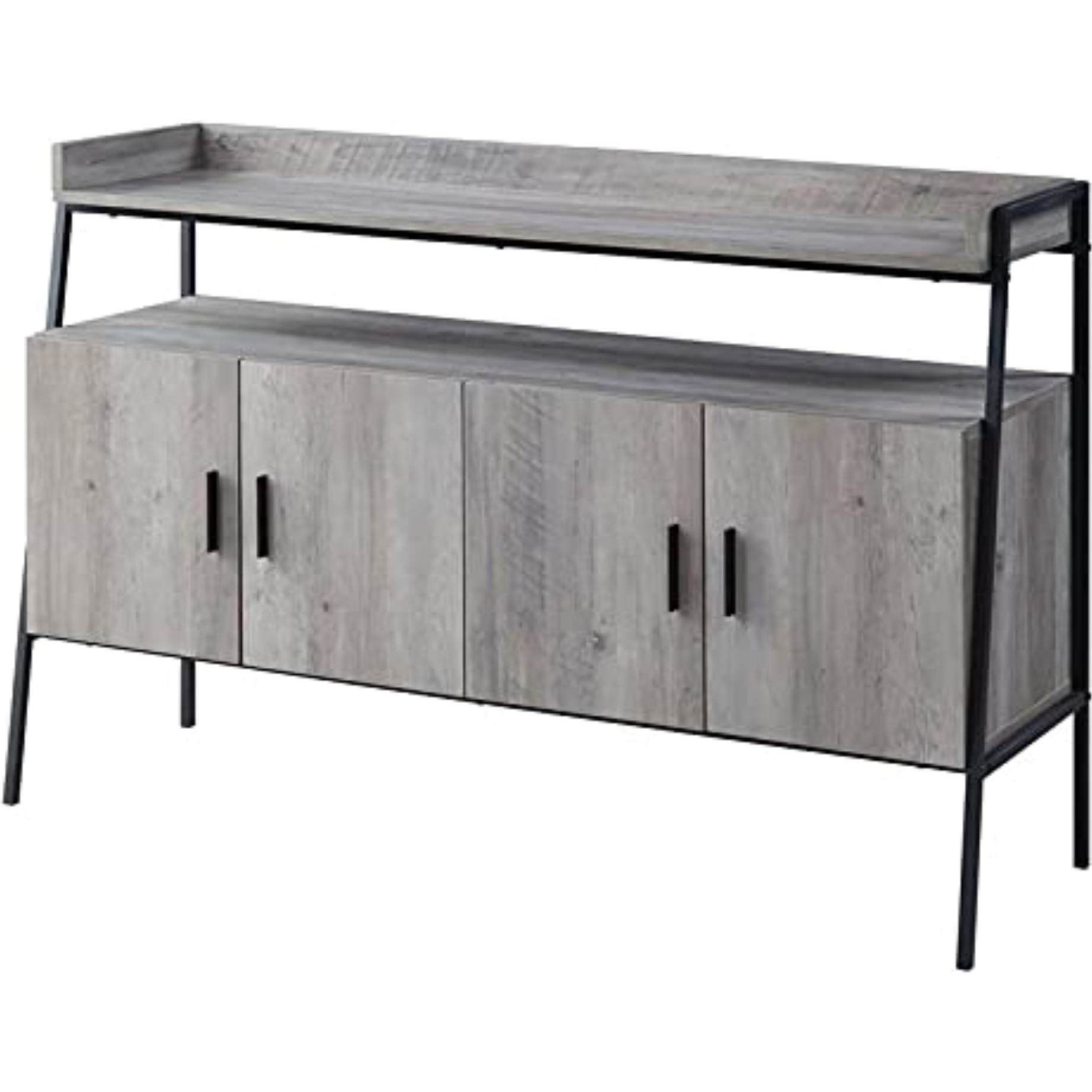 LV00151 - TV Stand , Gray Oak & Black Finish - Samiya