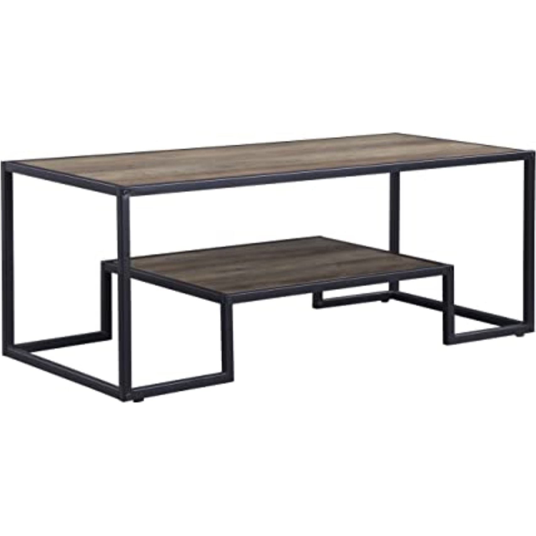 LV00324 - Coffee Table, Rustic Oak & Black Finish - Idella