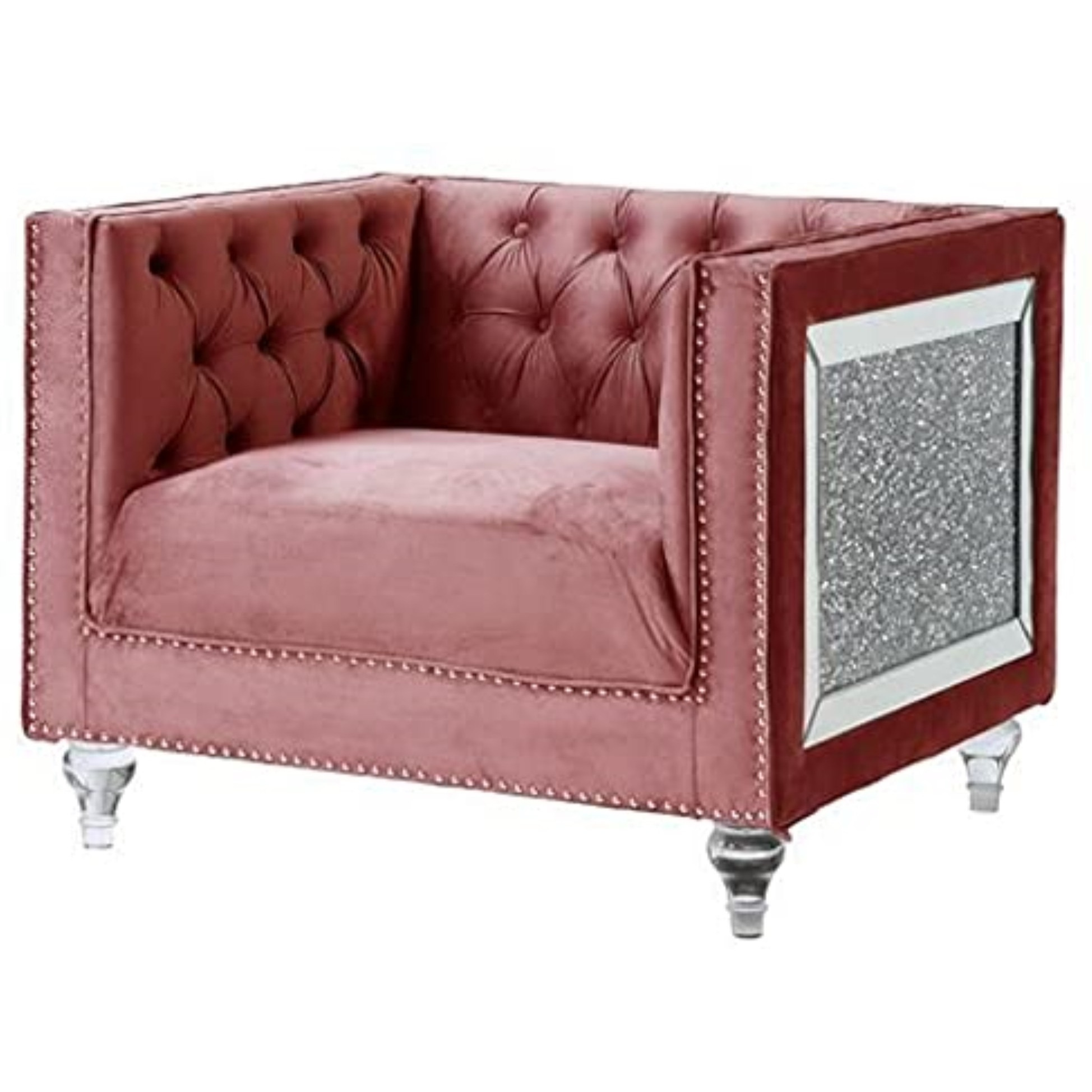 LV00329 - Chair, Pink Velvet - HeiberoII