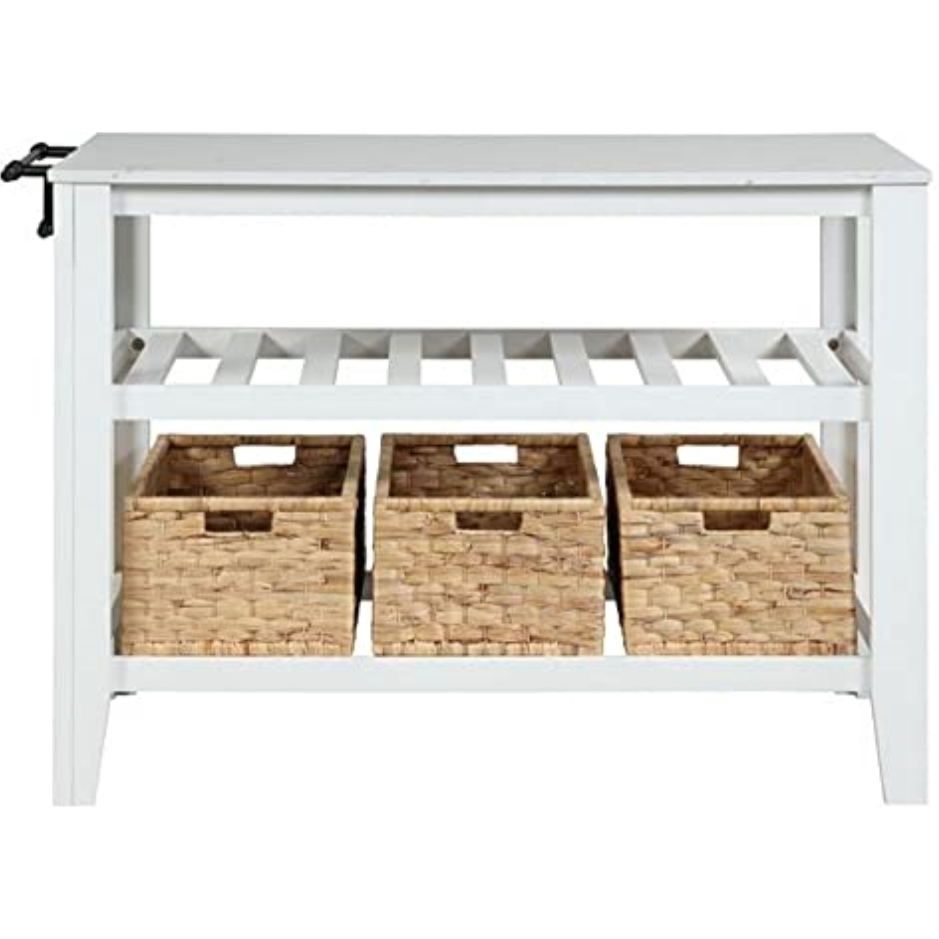 AC00395 - Kitchen Island , Marble Top & White Finish - Sezye