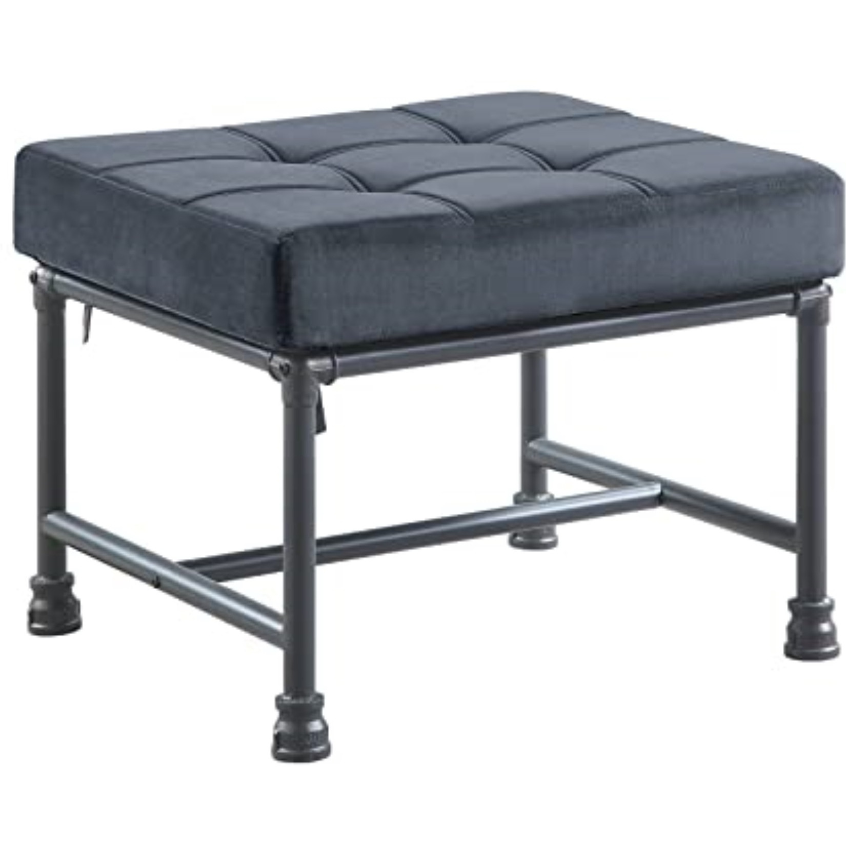 AC00427 - Ottoman, Gray Velvet & Sandy Gray Finish - Brantley