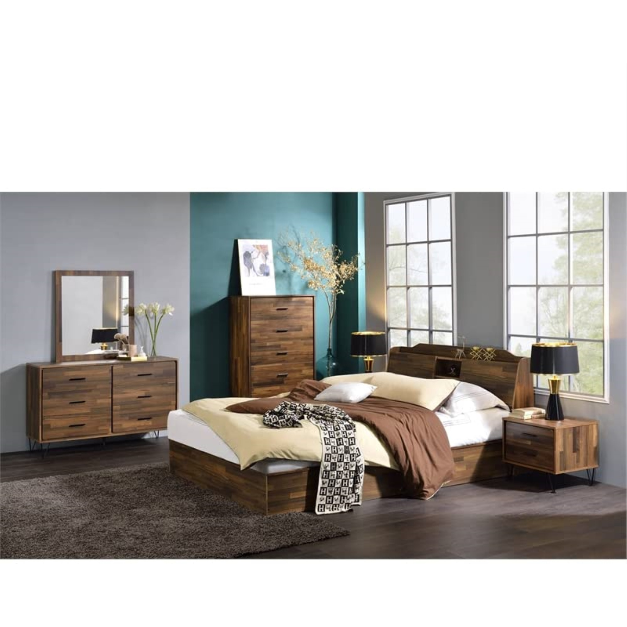 BD00544 - Mirror, Walnut Finish - Hestia
