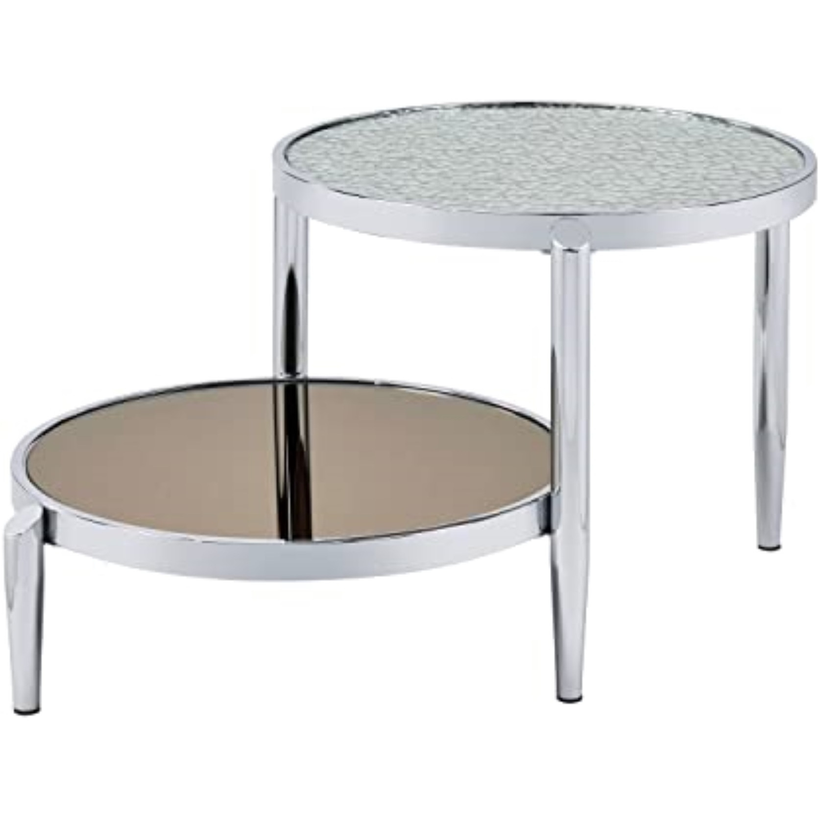 LV00572 - Coffee Table, Glass & Chrome Finish - Abbe