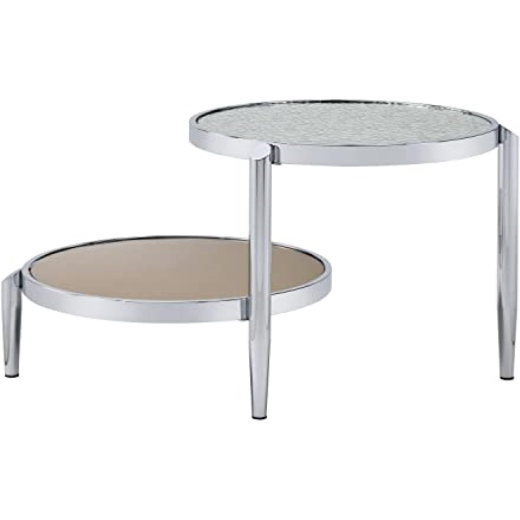 LV00572 - Coffee Table, Glass & Chrome Finish - Abbe
