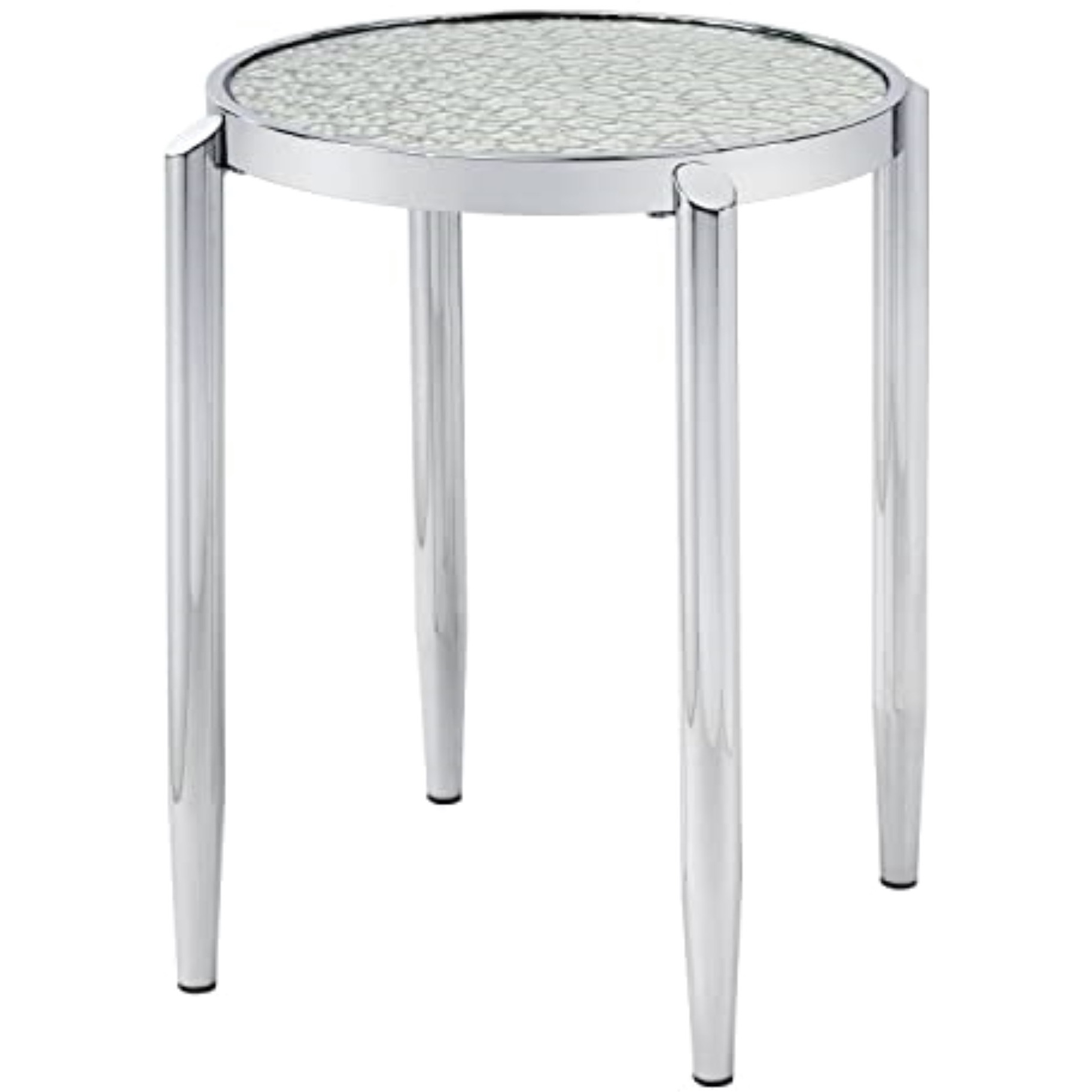 LV00573 - End Table, Glass & Chrome Finish - Abbe