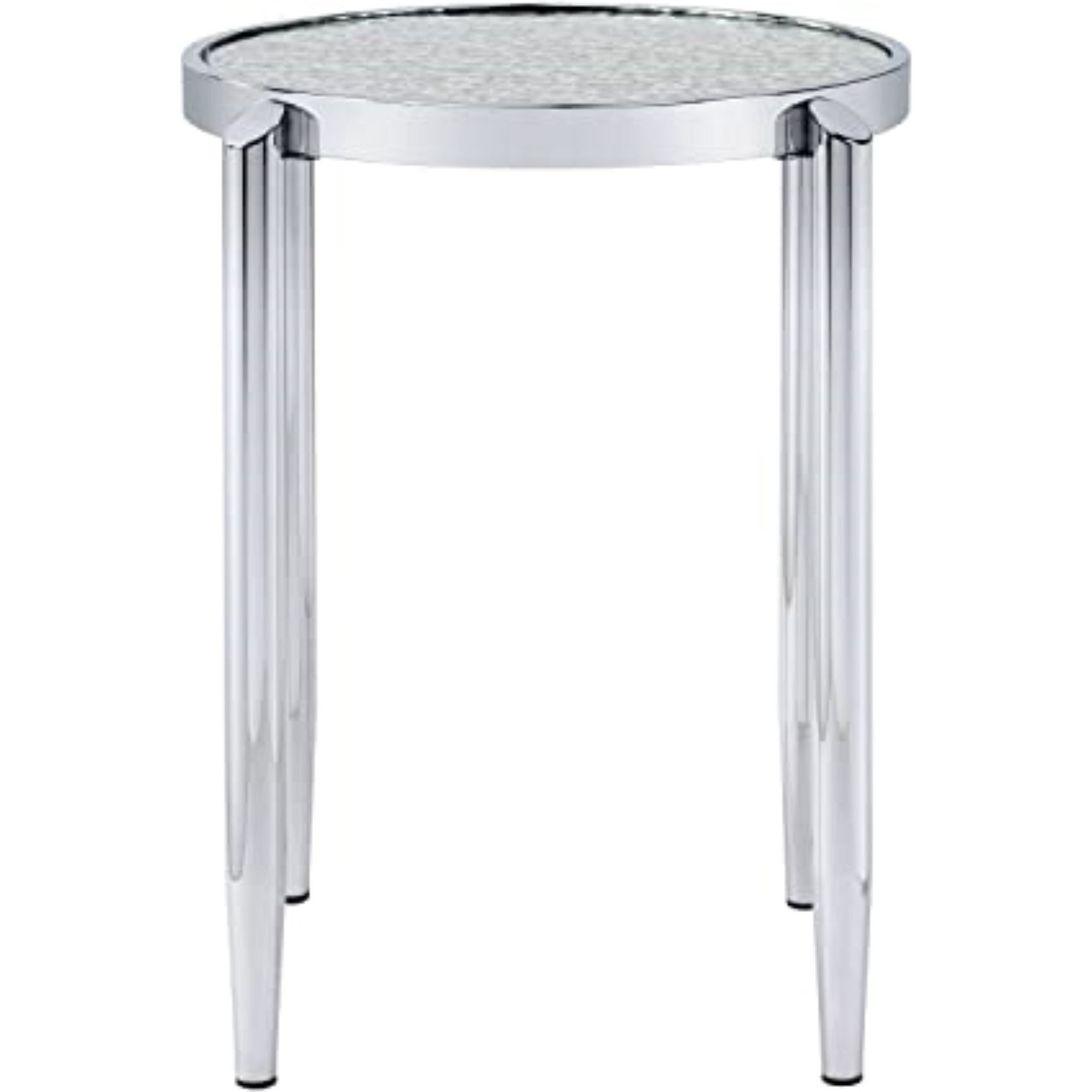 LV00573 - End Table, Glass & Chrome Finish - Abbe