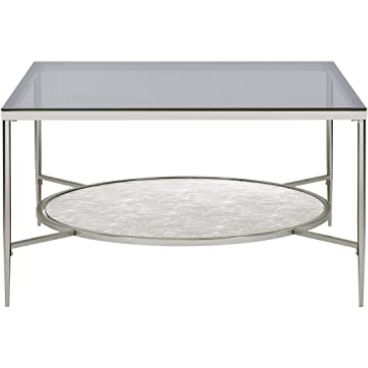 LV00574 - Coffee Table, Glass & Chrome Finish - Adelrik