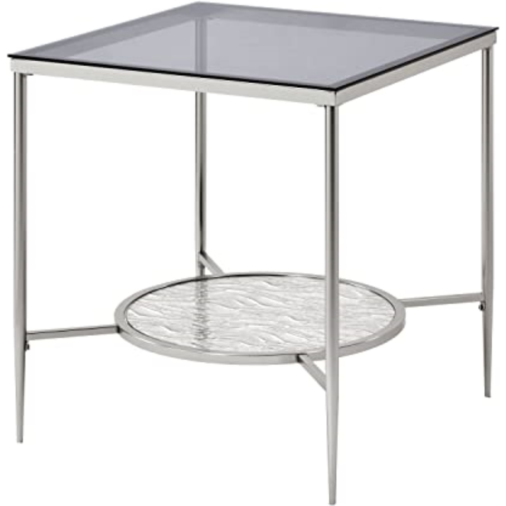 LV00575 - End Table, Glass & Chrome Finish - Adelrik