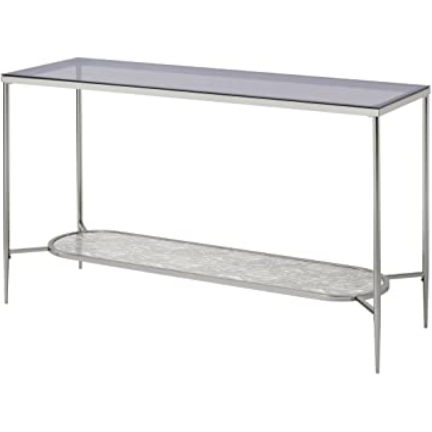 LV00576 - Sofa Table, Glass & Chrome Finish - Adelrik