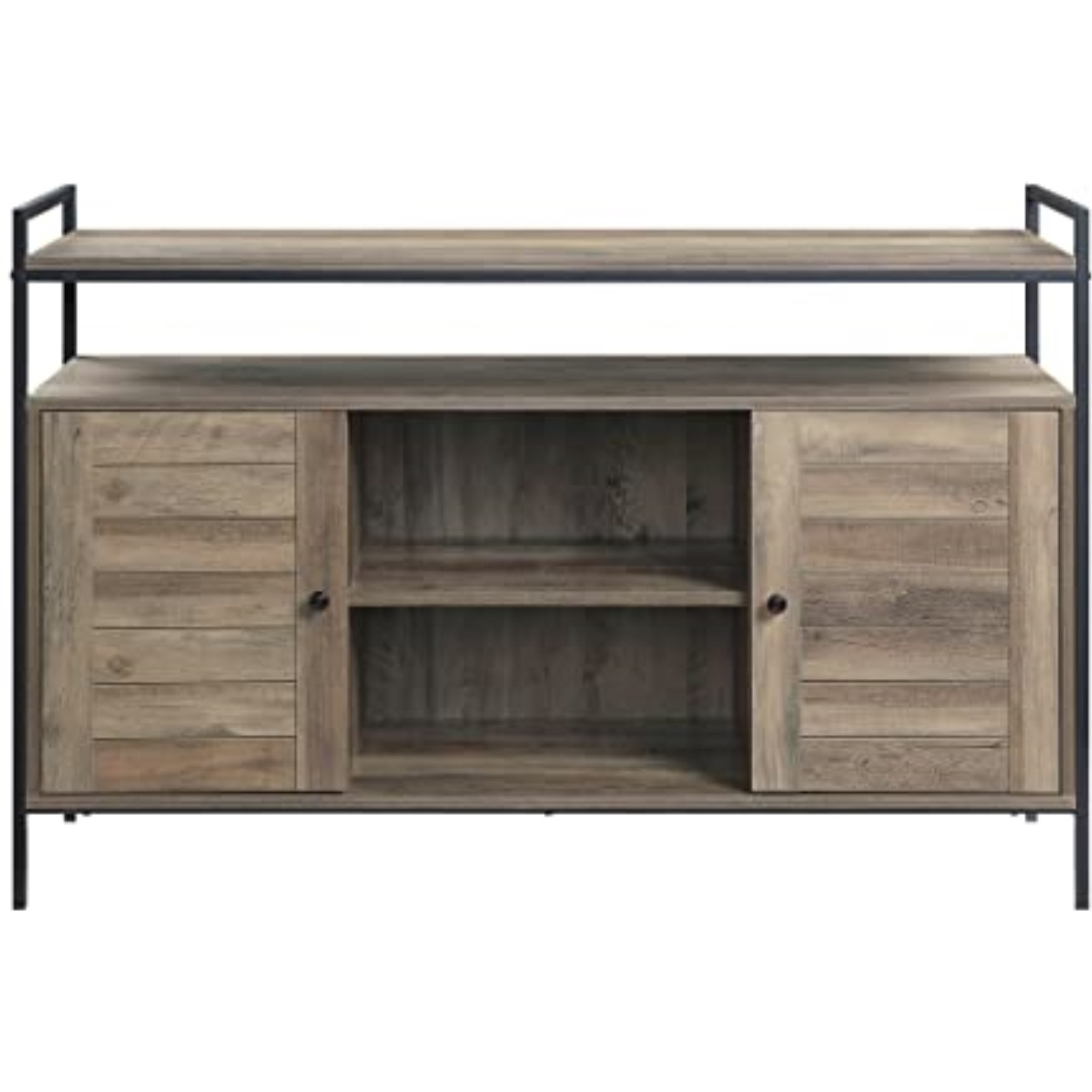 LV00743 - TV Stand, Rustic Oak & Black Finish - Baina