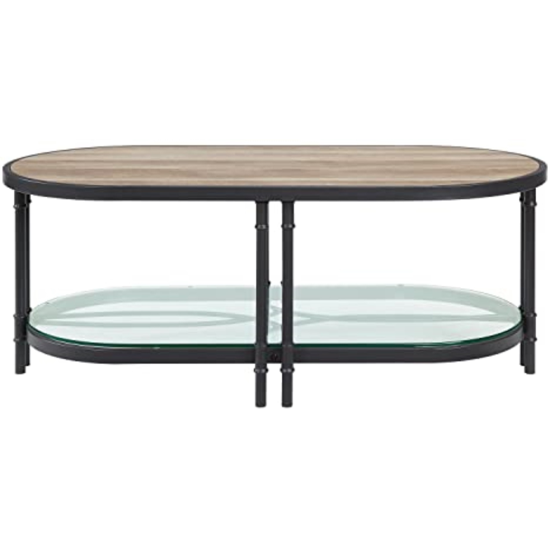 LV00751 - Coffee Table, Oak & Sandy Black Finish - Brantley