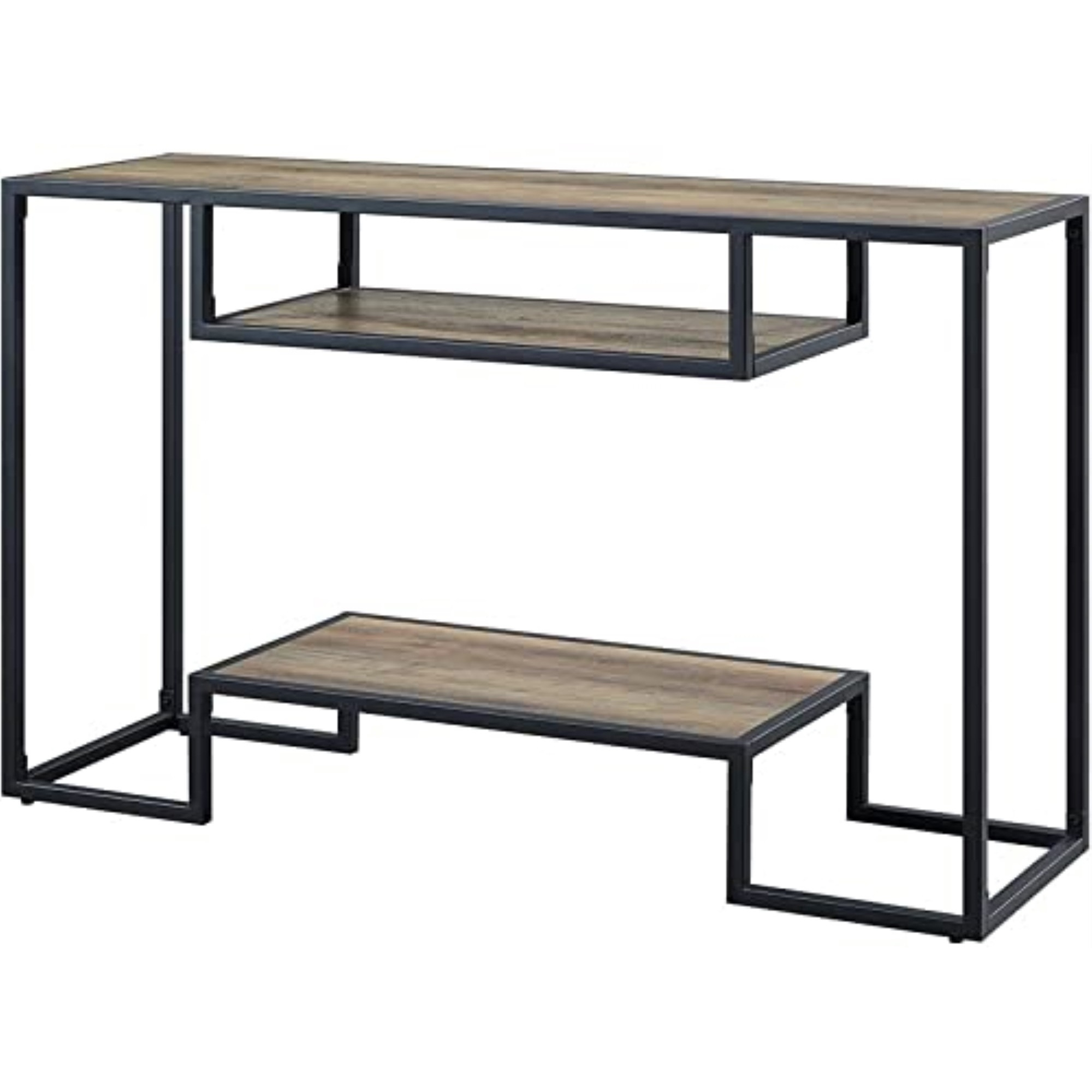 LV00887 - Console Table, Rustic Oak & Black Finish - Idella