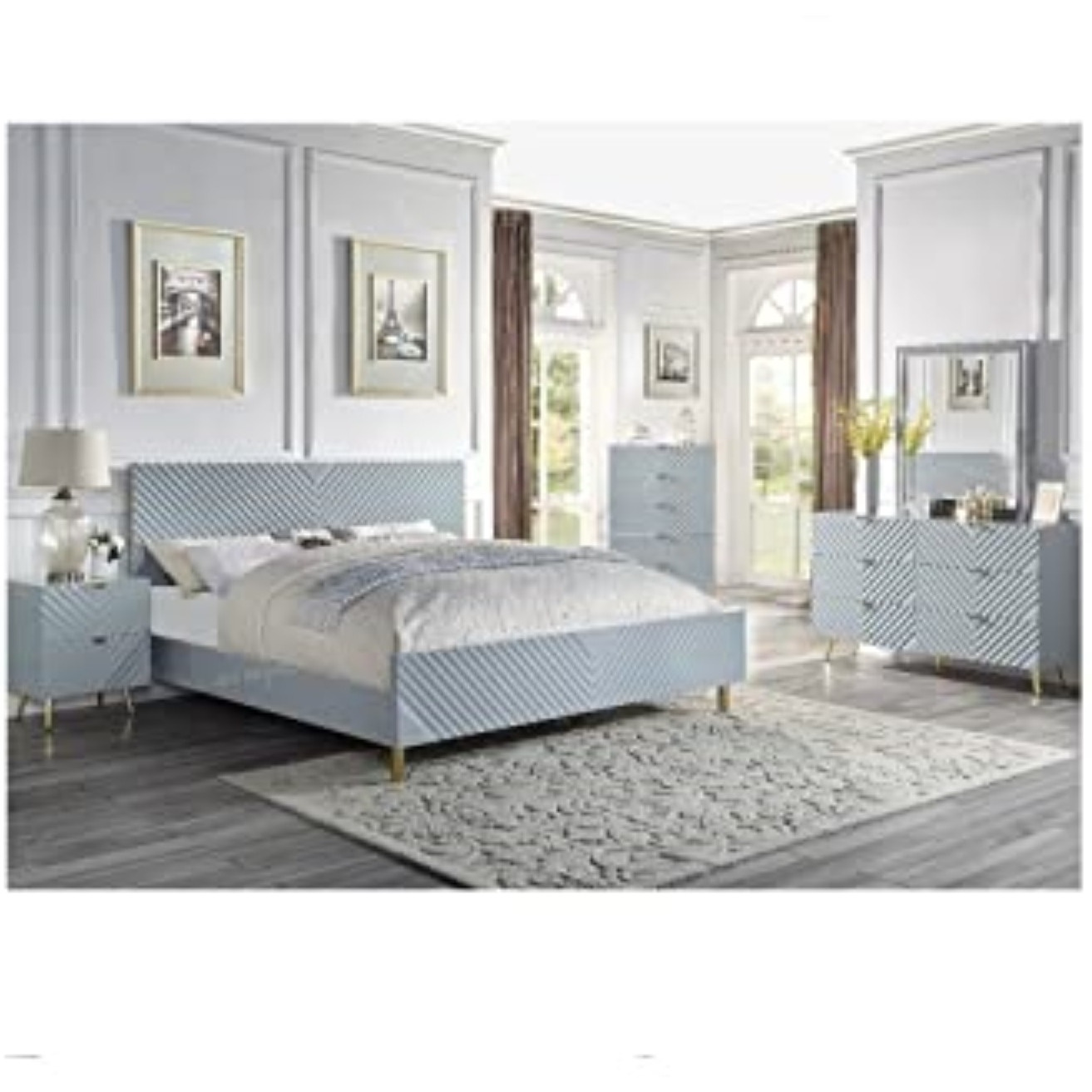 BD01042 - Mirror, Gray High Gloss Finish - Gaines