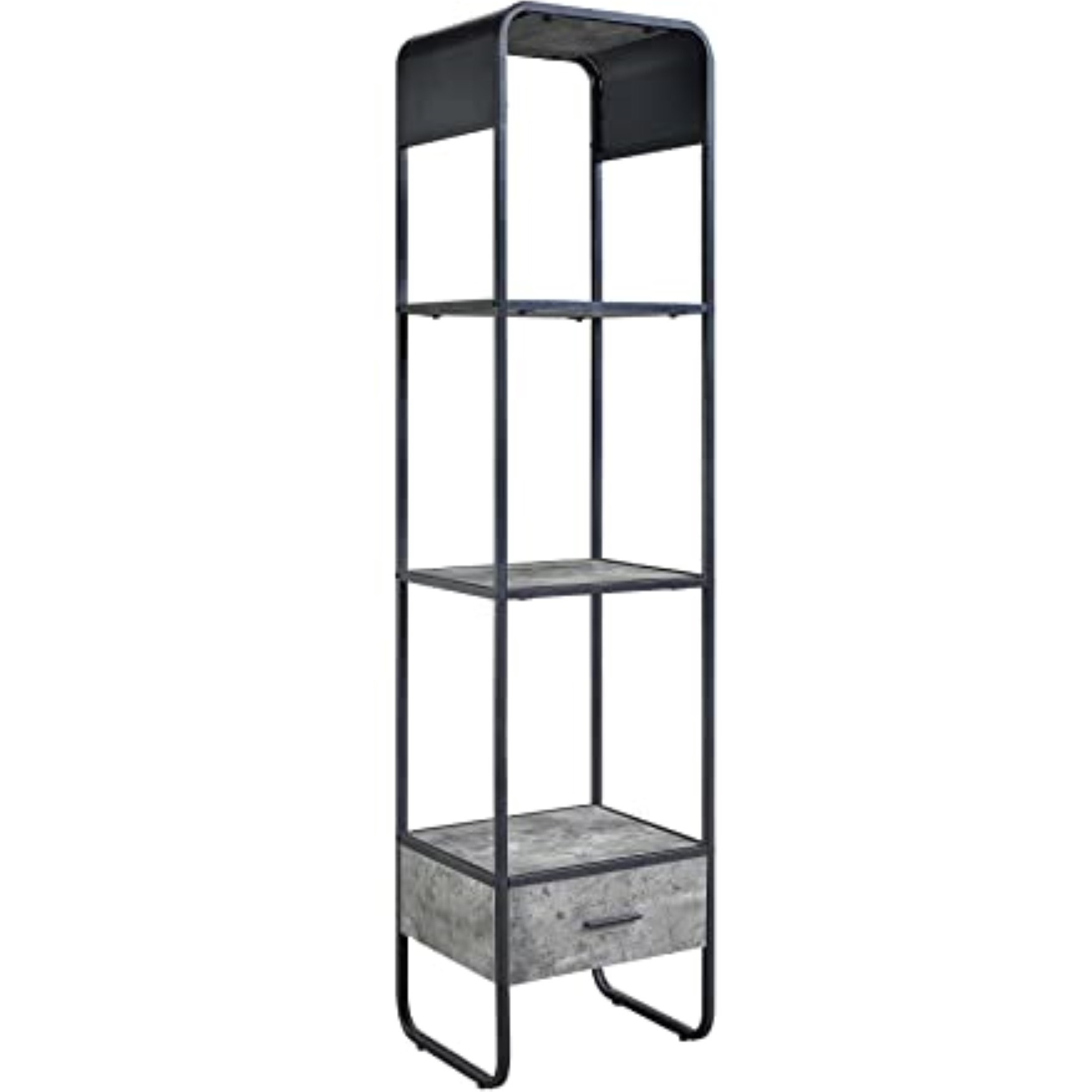 LV01144 - Side Pier, Concrete Gray & Black Finish - Raziela